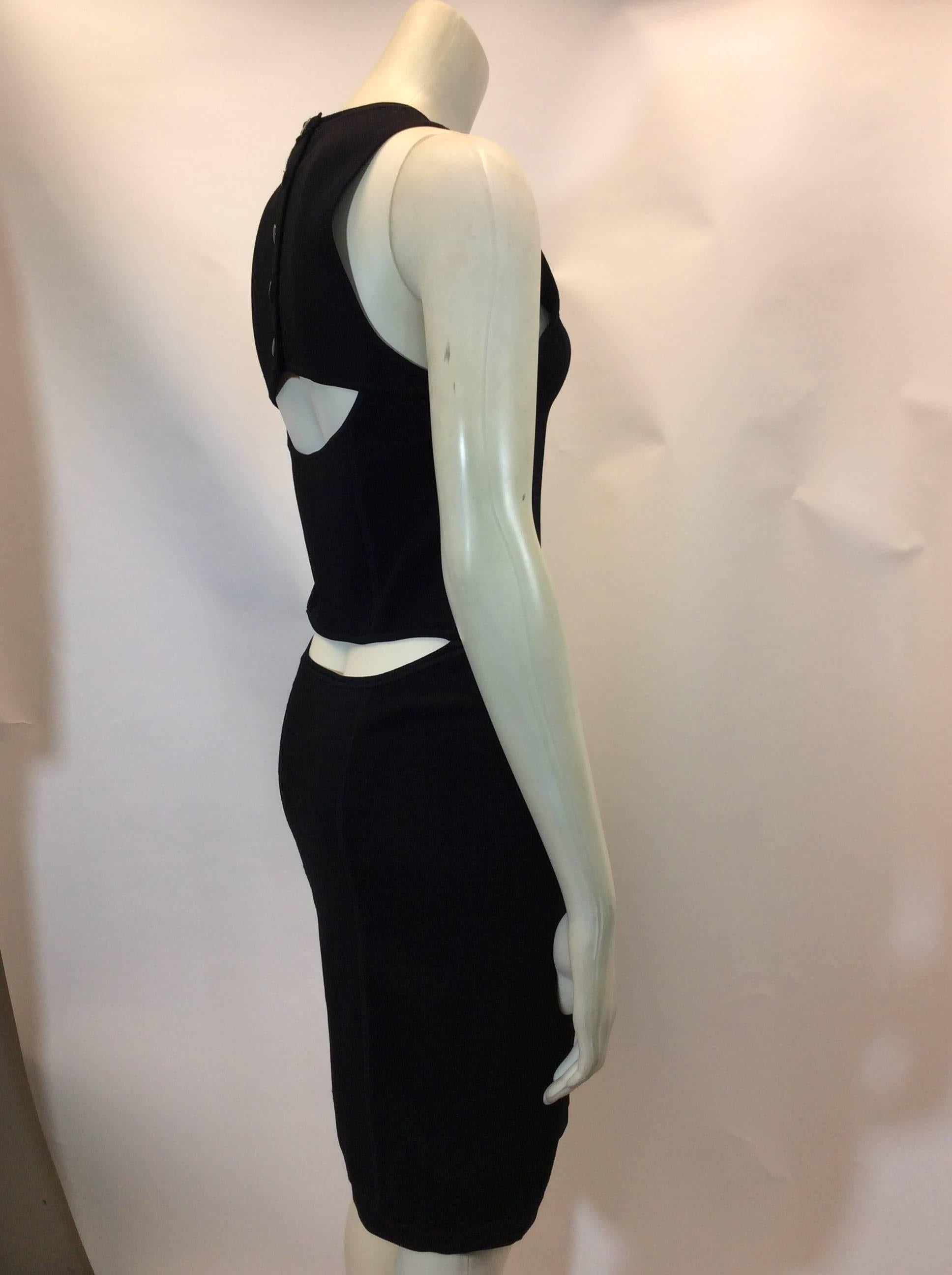 ALC Black Knit Open Back Dress  In Excellent Condition For Sale In Narberth, PA
