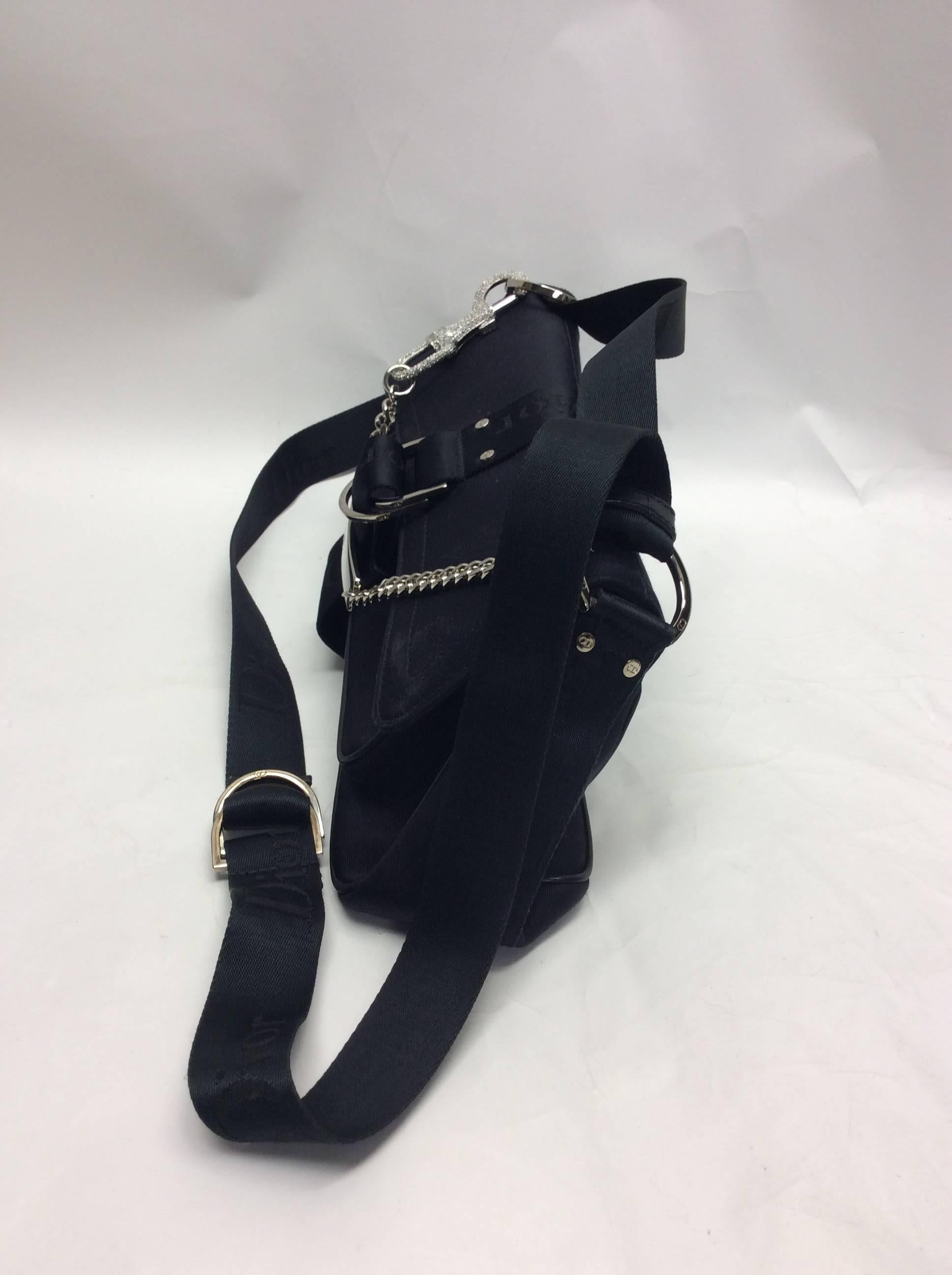 Christian Dior Black Satin Small Purse In Excellent Condition For Sale In Narberth, PA