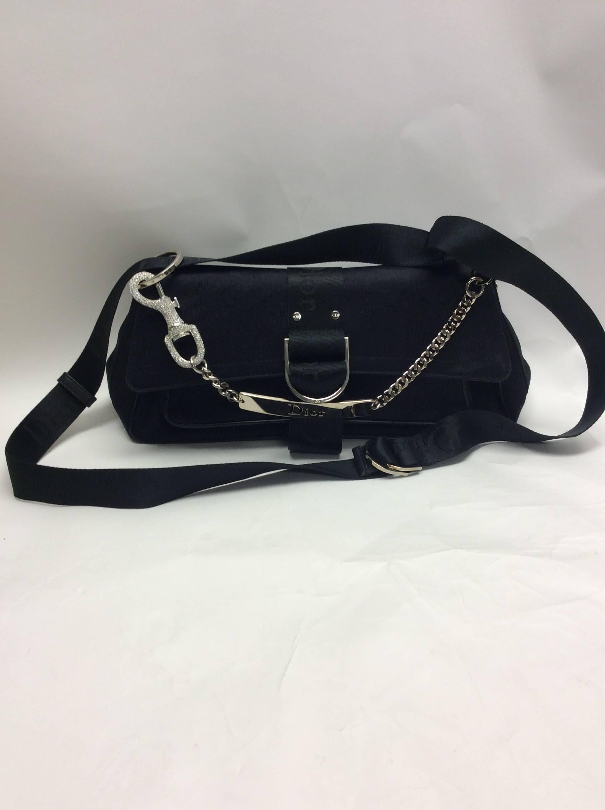 Women's Christian Dior Black Satin Small Purse For Sale