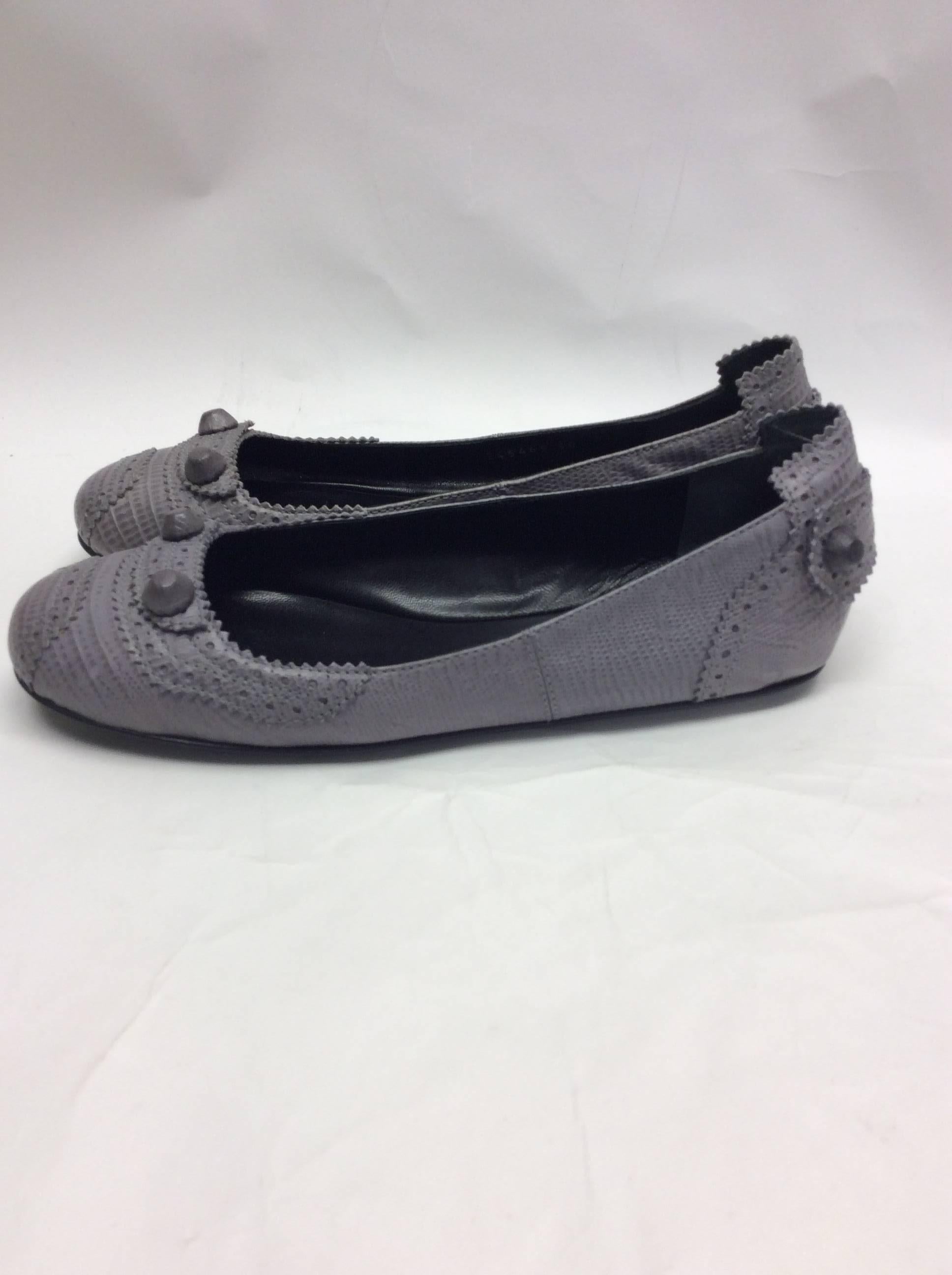 Balenciaga Slate Gray Ballet Flat In Excellent Condition For Sale In Narberth, PA