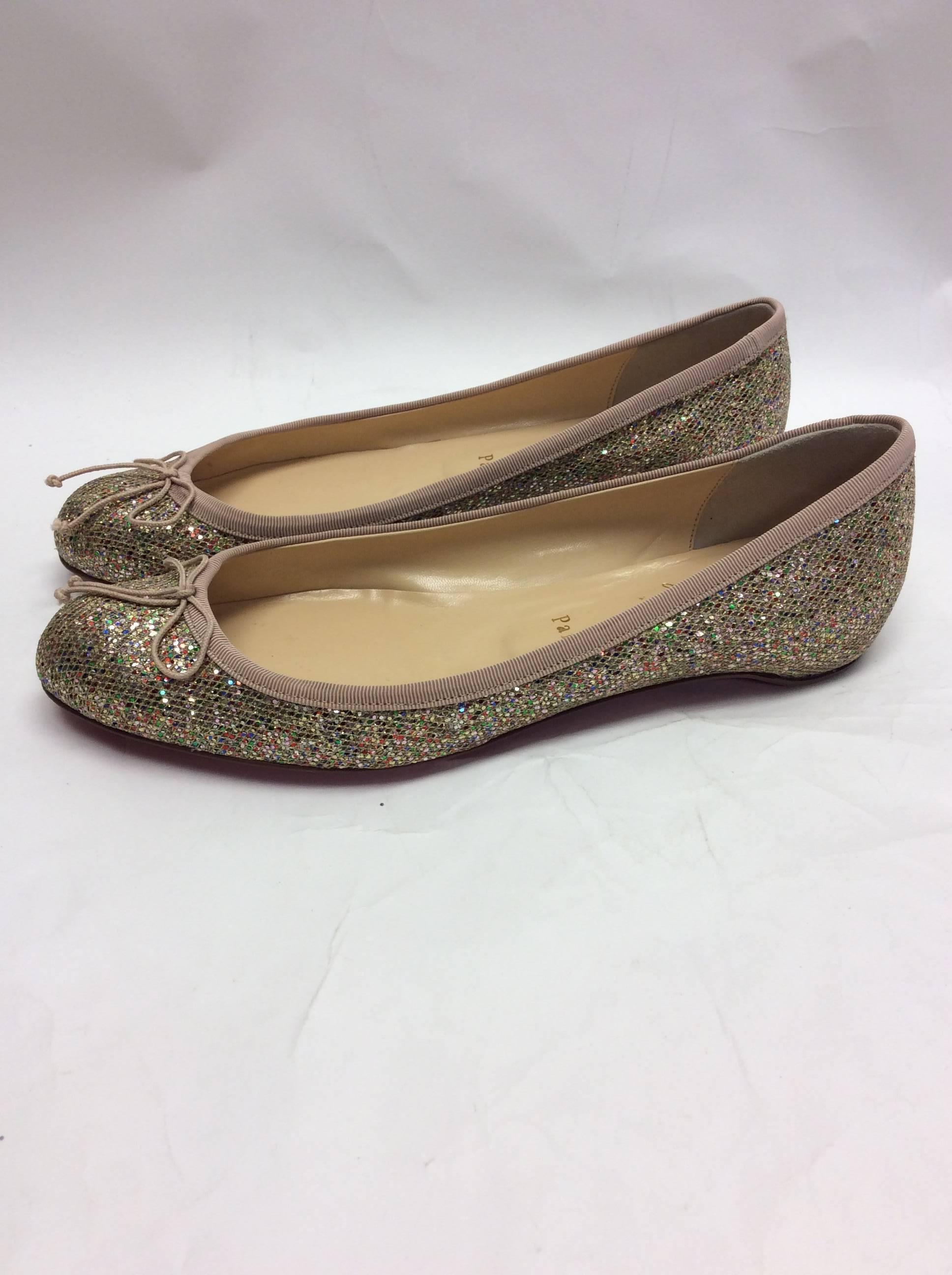 Christian Louboutin Sonietta Glitter Ballet Flat  For Sale 1