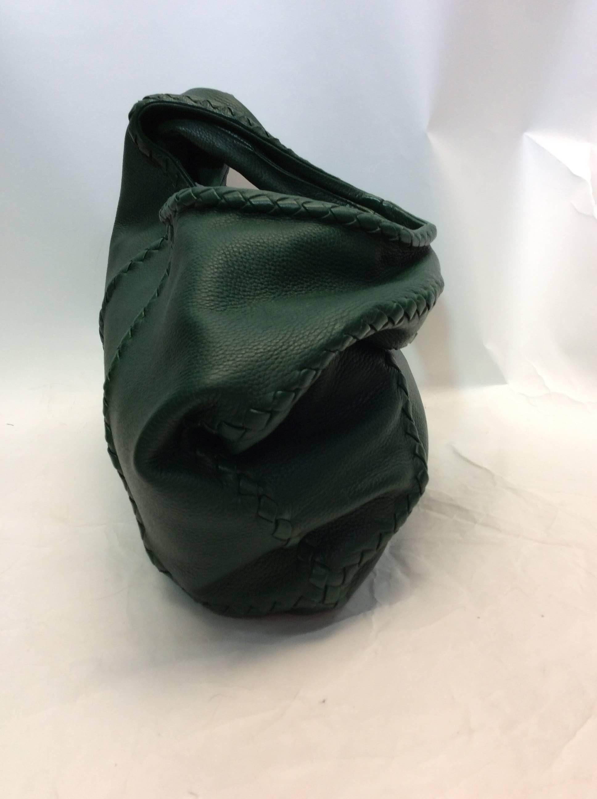 Bottega Veneta Green Leather Hobo Bag For Sale 3
