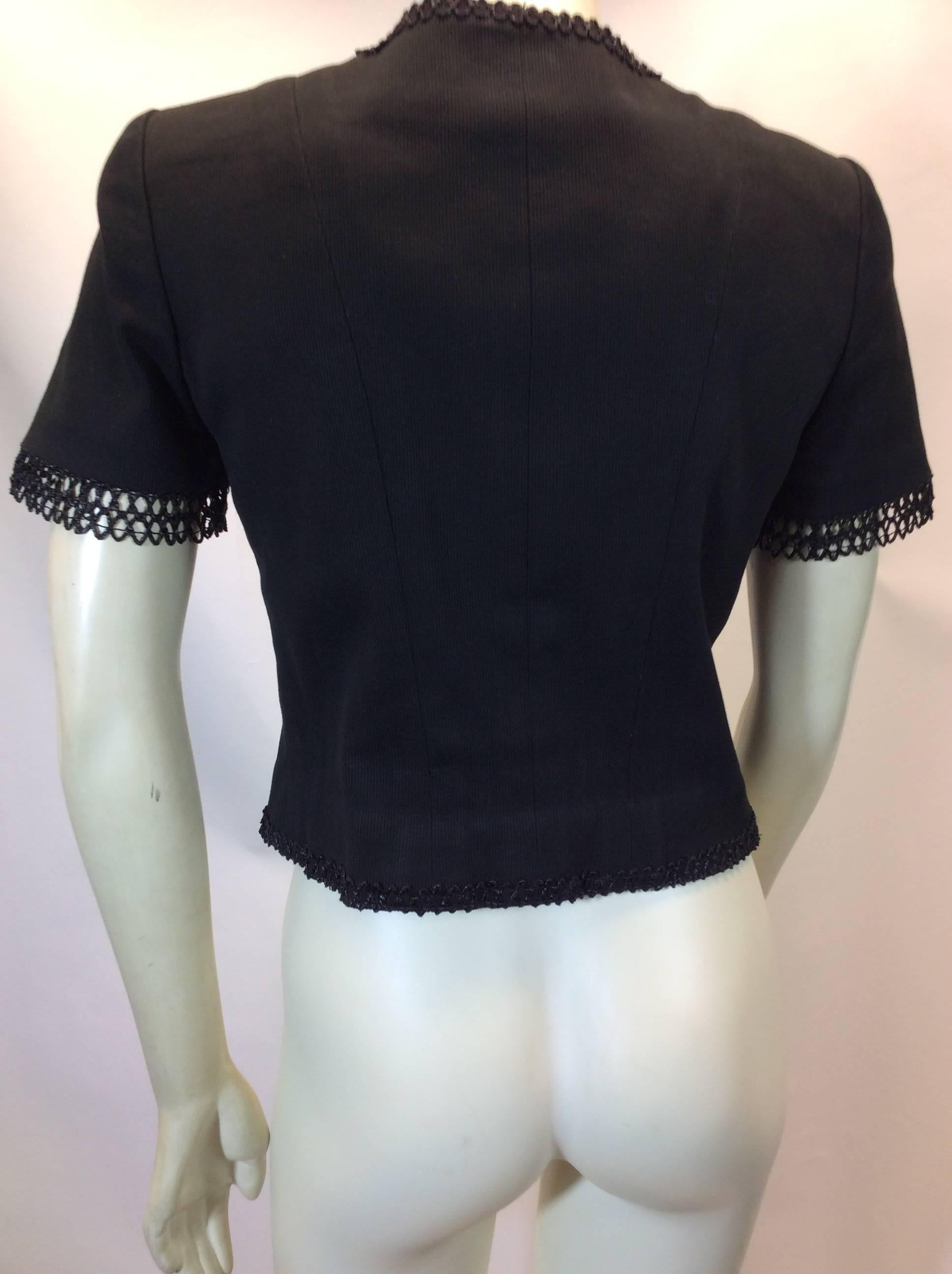 Women's Chanel Black Short Sleeve Button Up Blazer For Sale
