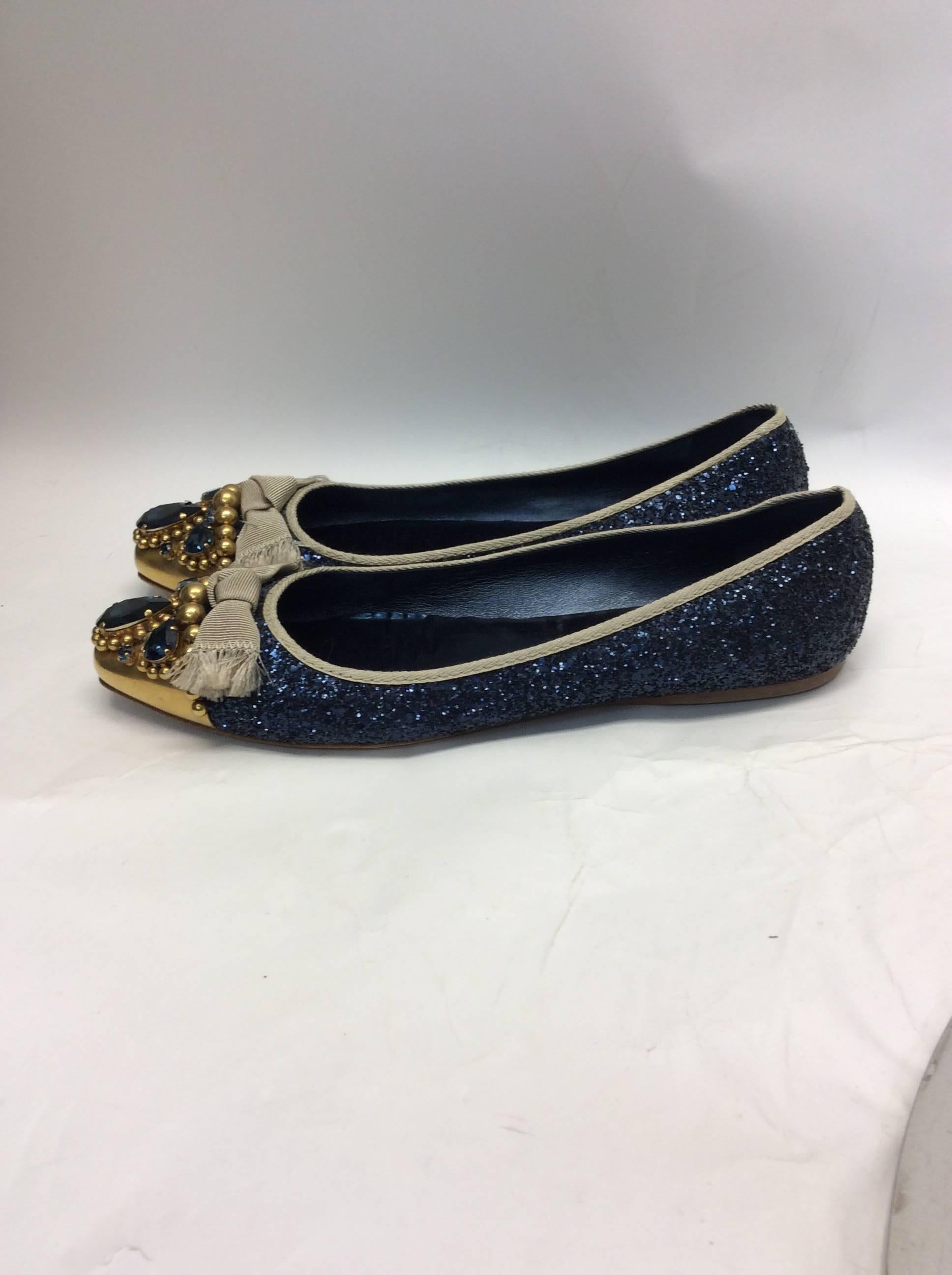 blue glitter flats