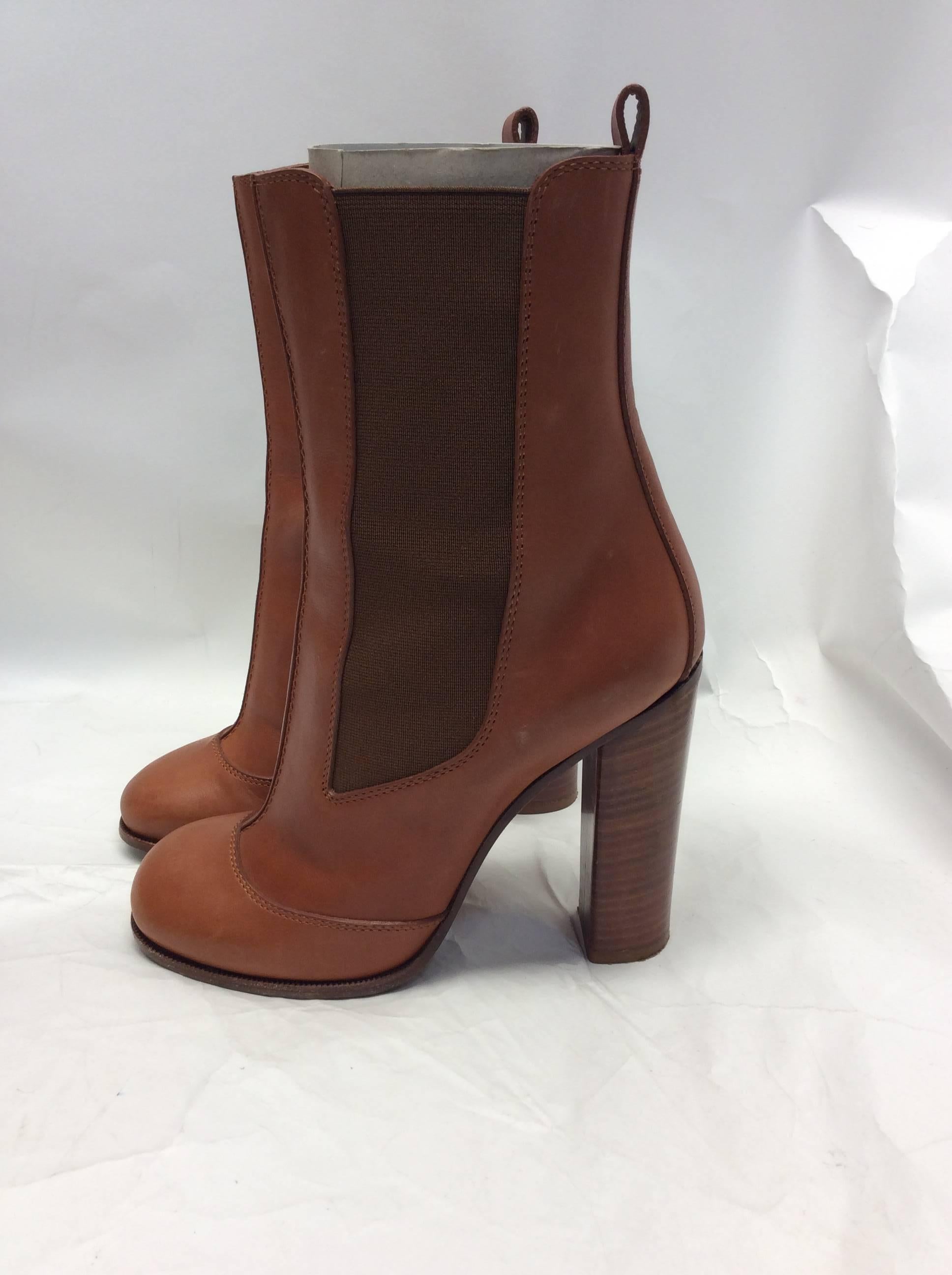 Celine Brown Leather Ankle Boots
*minor mark on the toe - see photo
Pull on style
4 inch heel
Made in Italy
$499

