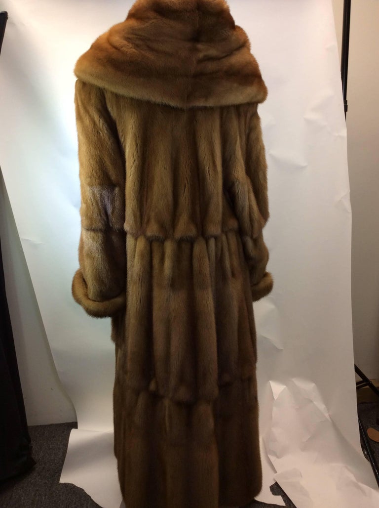 Full Length Tiered Chestnut Sable Fur Coat For Sale at 1stDibs