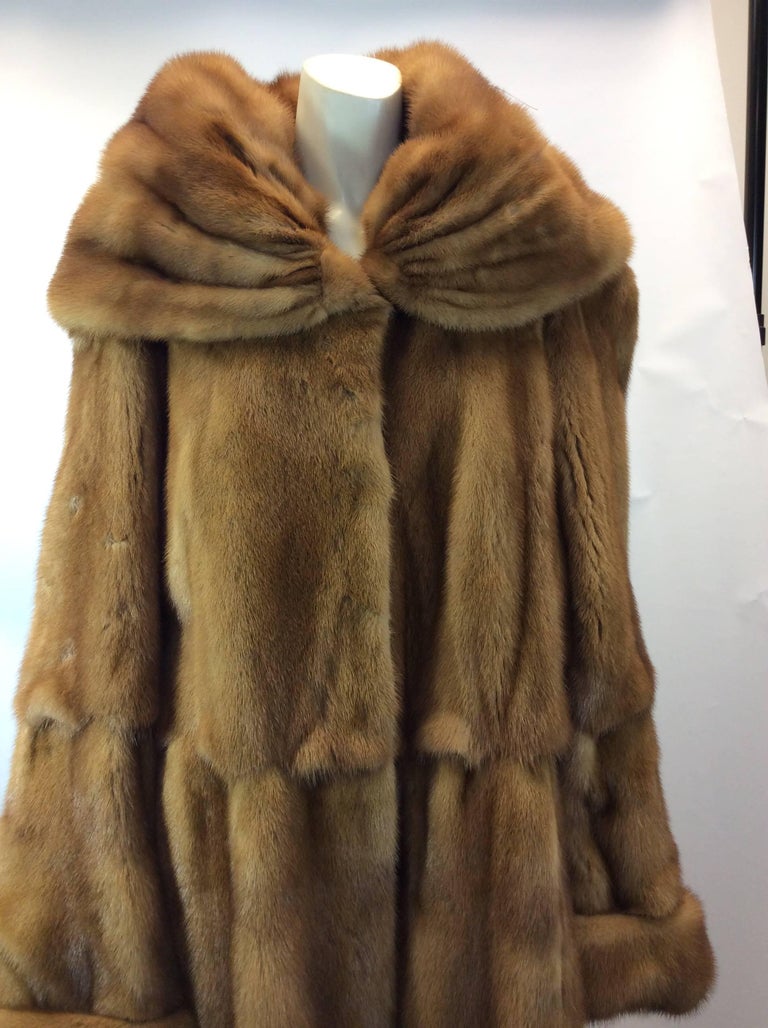 Full Length Tiered Chestnut Sable Fur Coat For Sale at 1stDibs