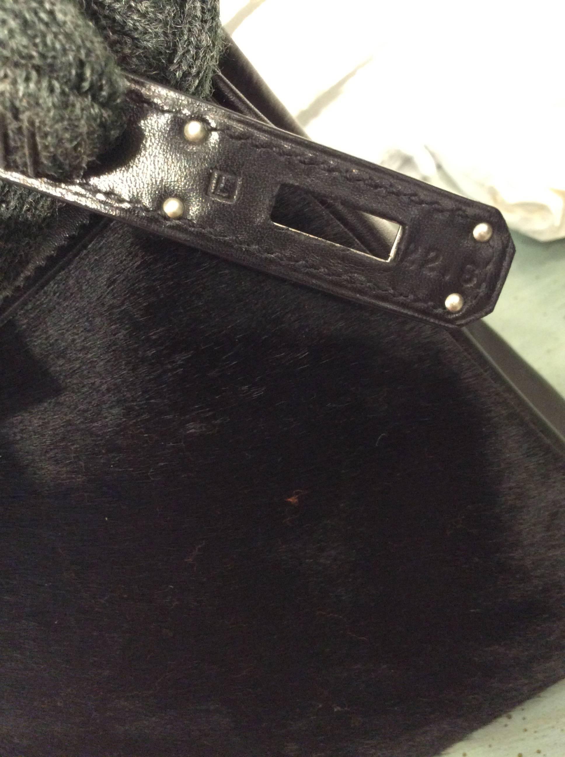 Women's Hermes Evercalf Box Calf Leather Ponyhair Retourne Troika Kelly  For Sale
