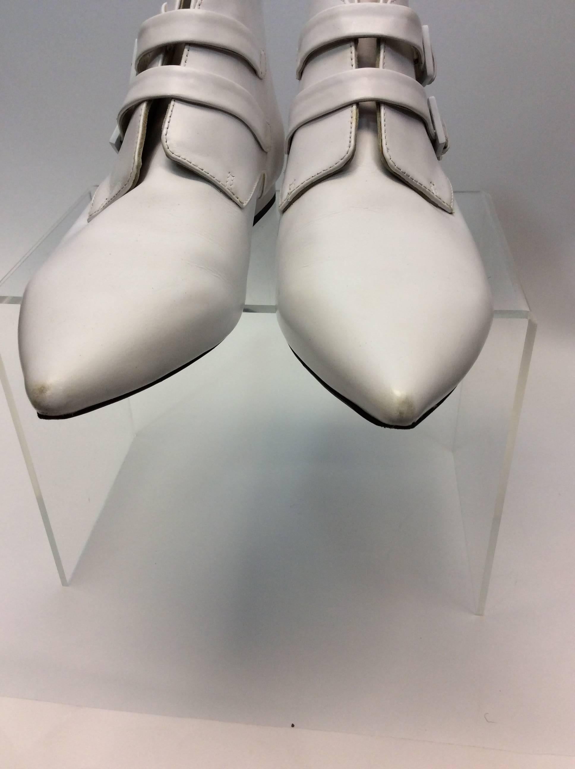 Gray Jil Sander White Ankle Boots  For Sale
