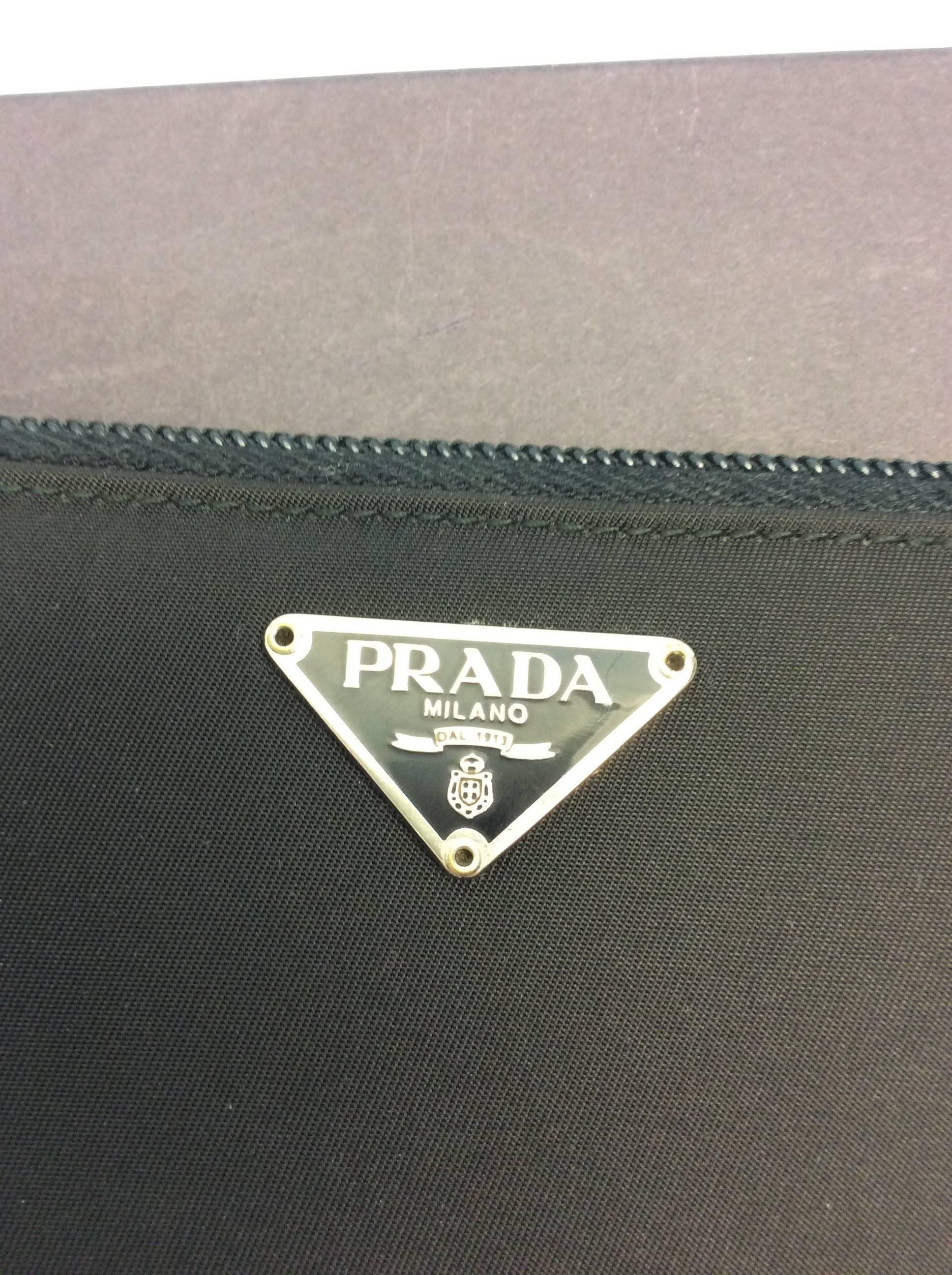 Prada Black Nylon Zip Wallet For Sale 1