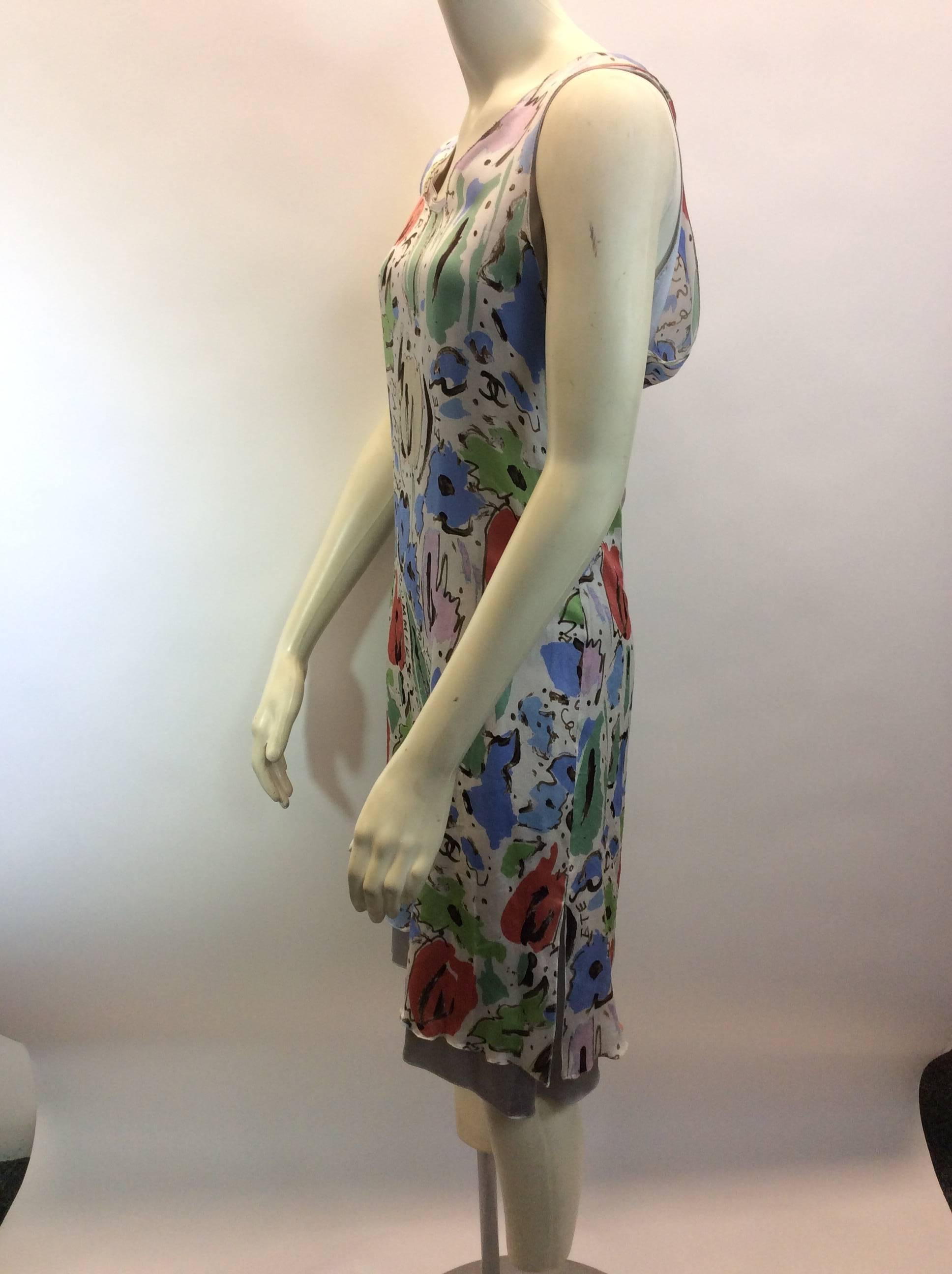 Chanel Multi-color Print Silk Dress
100% SIlk
No size noted
Length 37