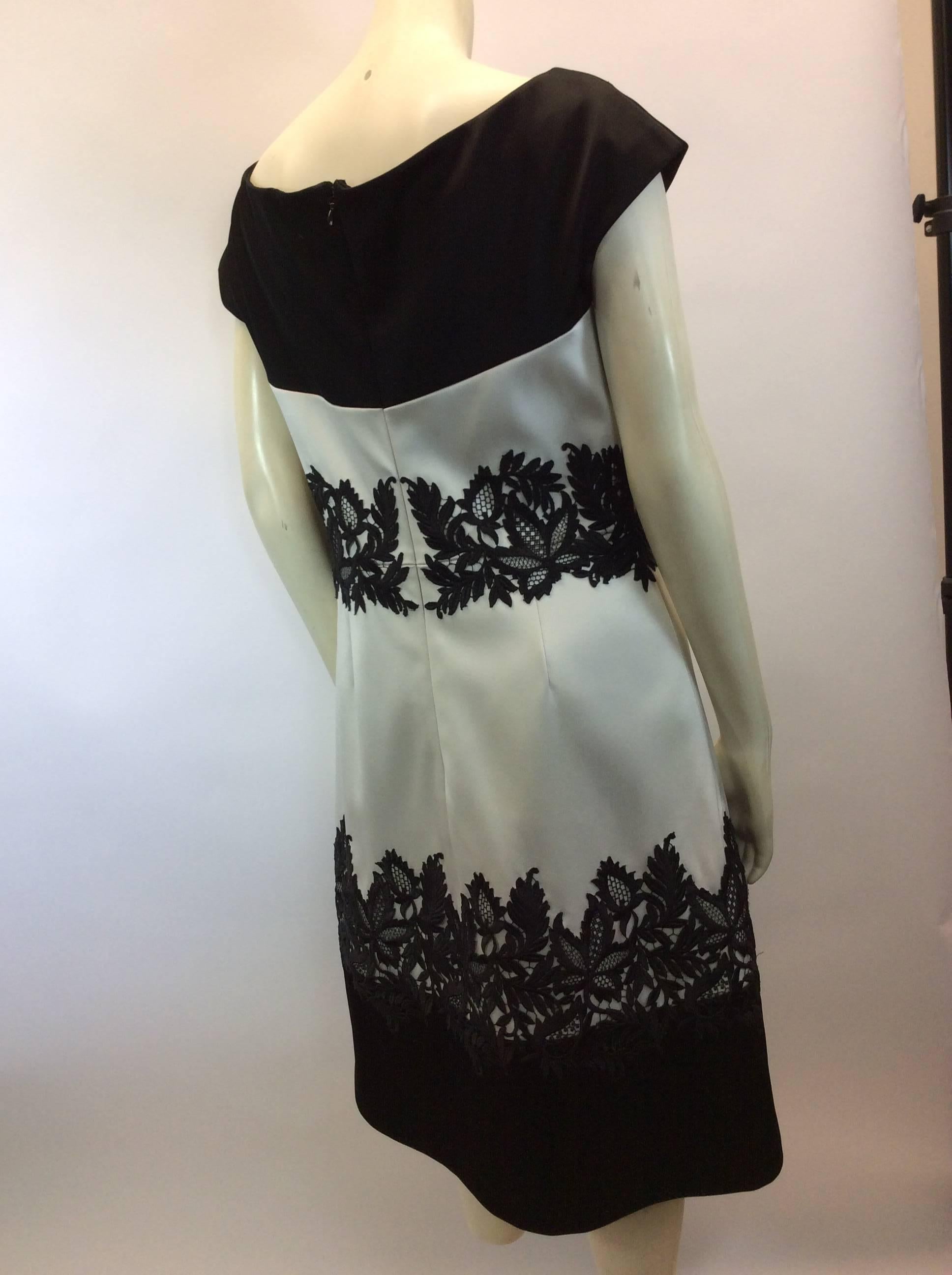 Gray J. Mendel White and Black Lace Dress For Sale