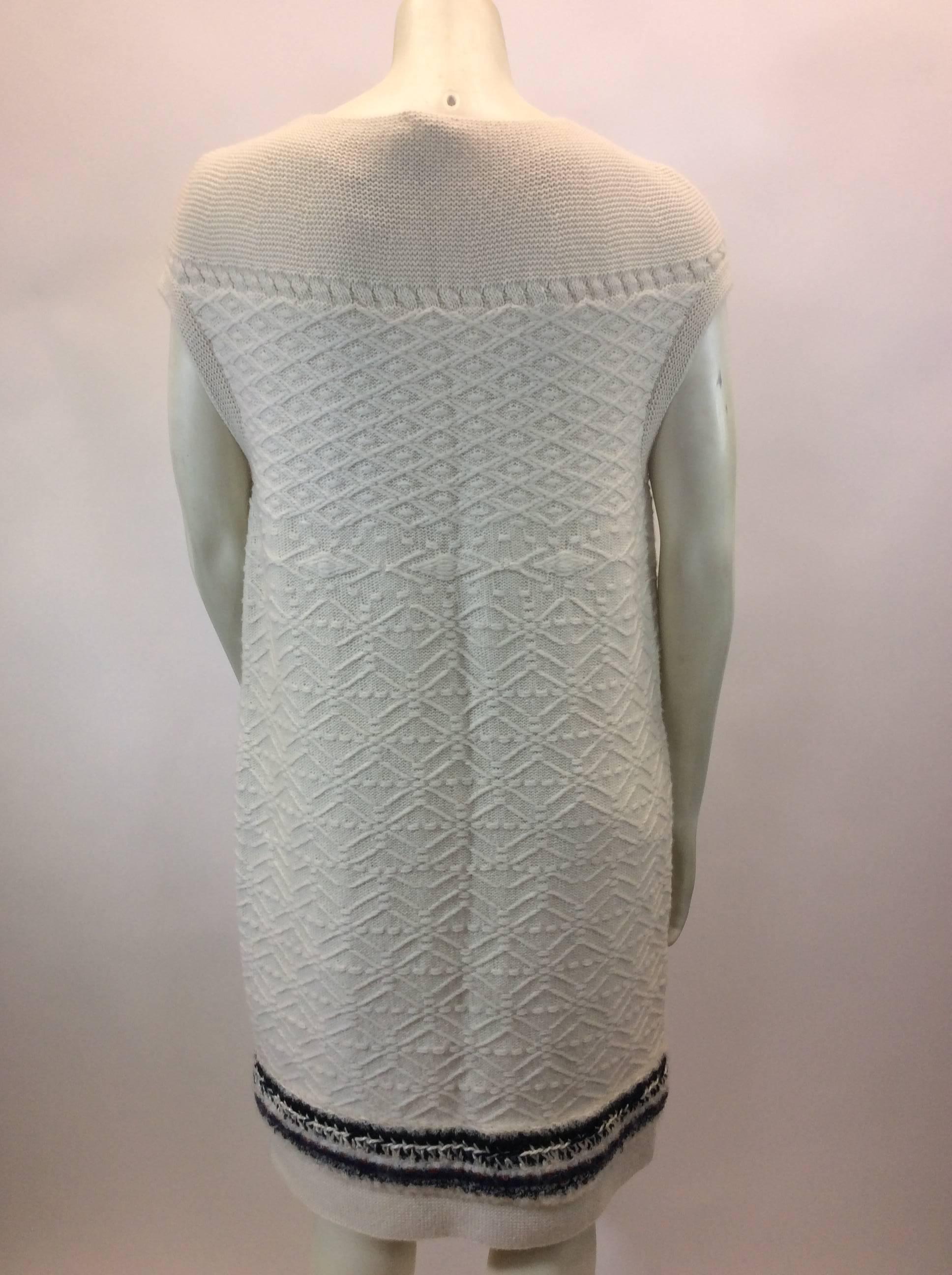 Gray Chanel White Cashmere Knit Dress For Sale