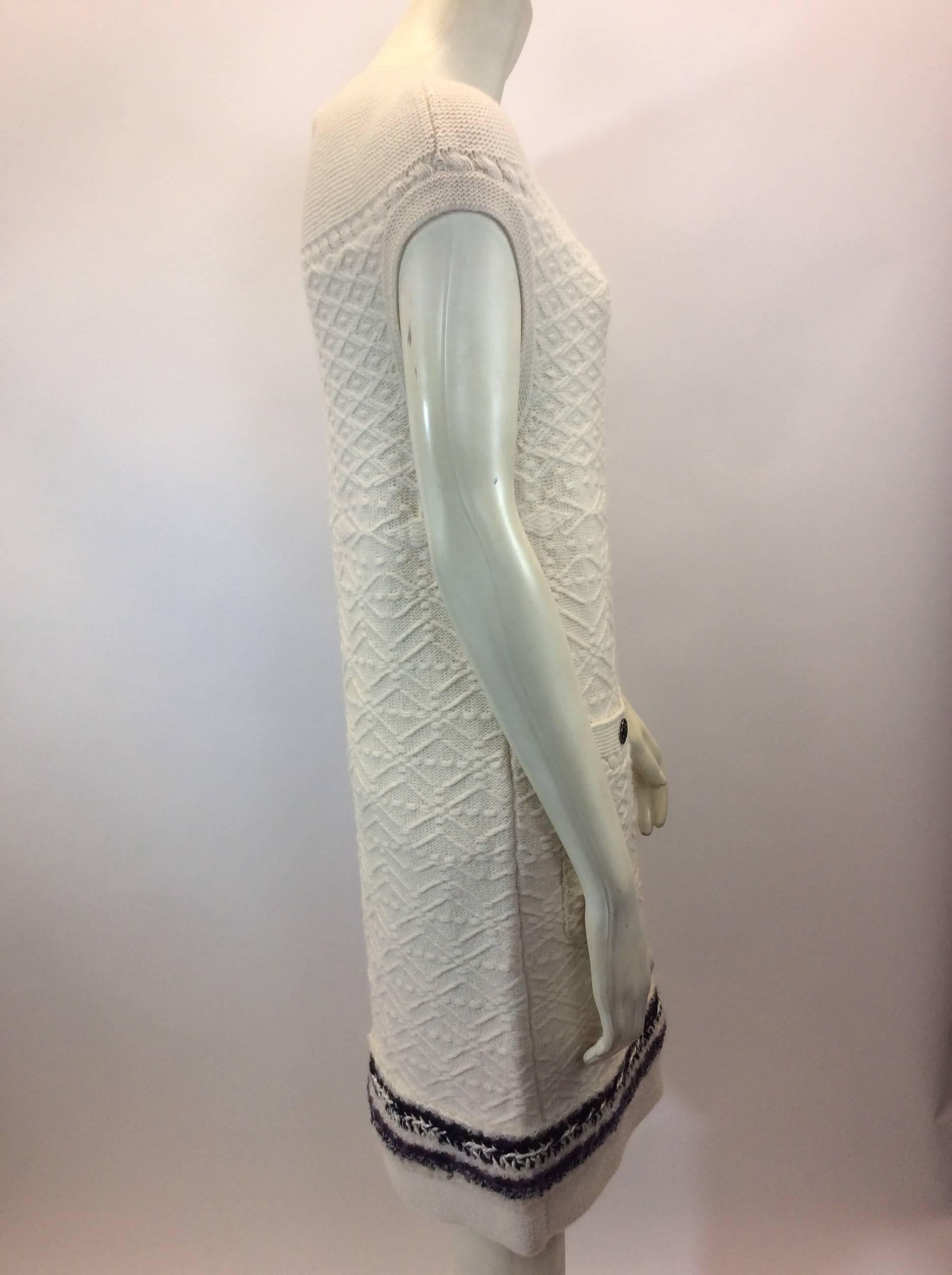 Chanel White Cashmere Knit Dress In Excellent Condition For Sale In Narberth, PA