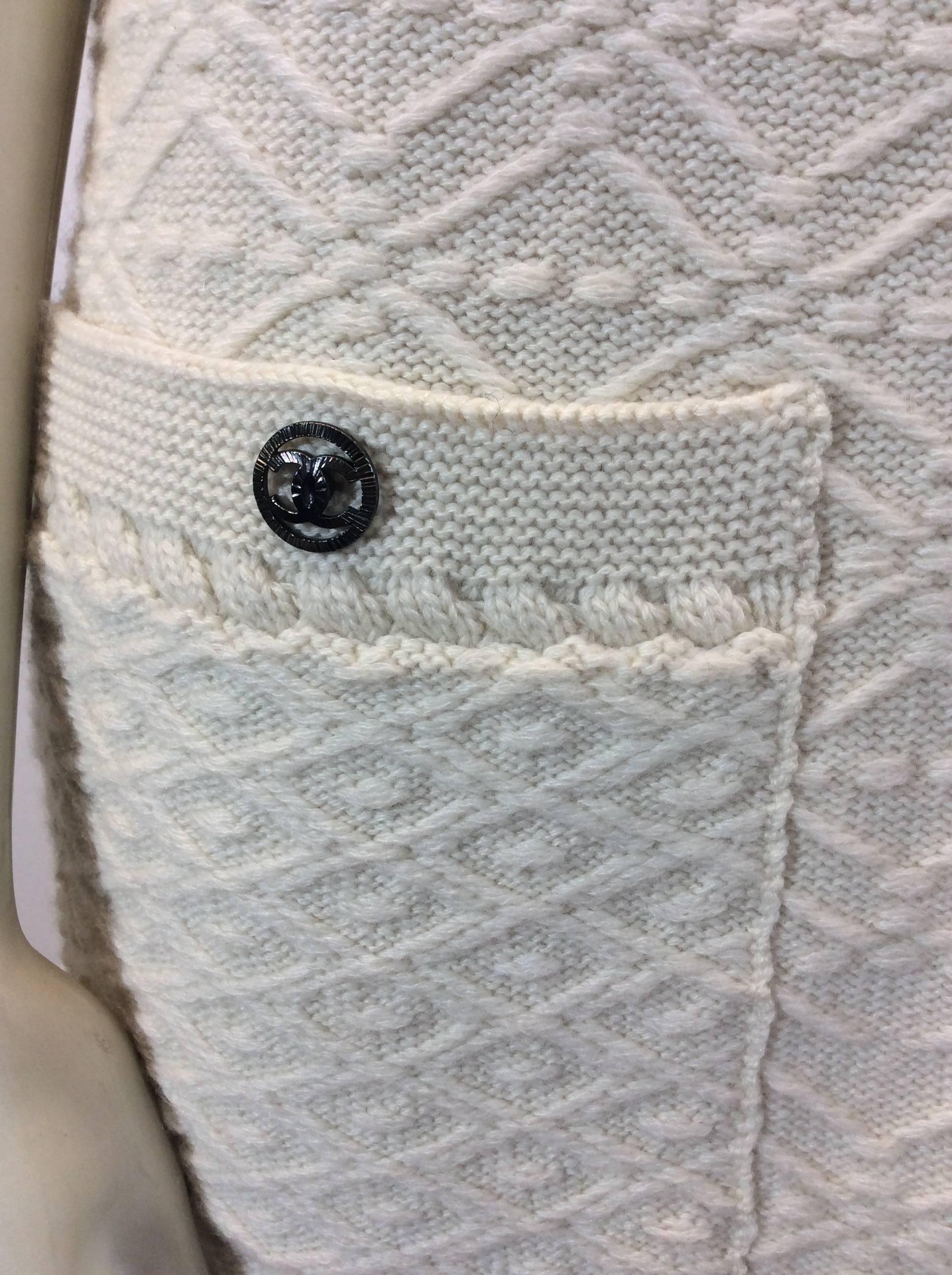 Women's Chanel White Cashmere Knit Dress For Sale