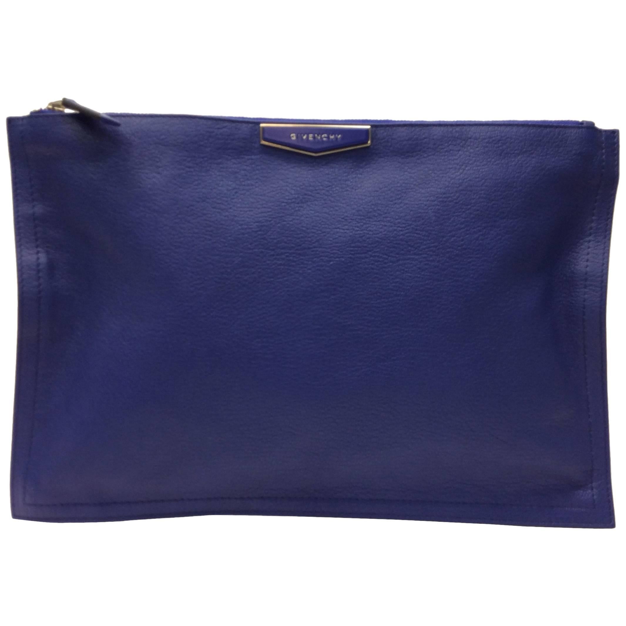 Givenchy Royal Blue Clutch  For Sale