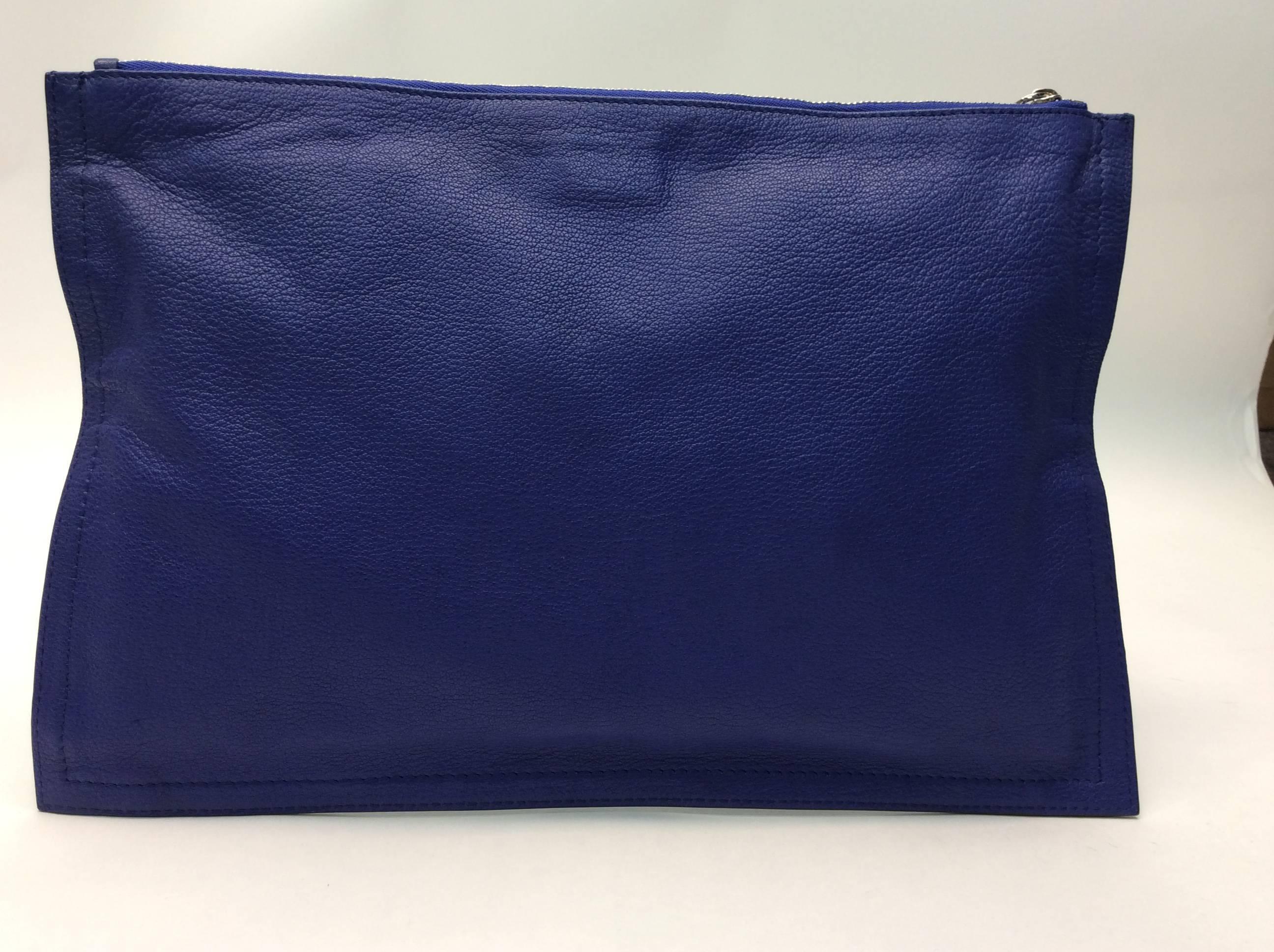 Givenchy Royal Blue Clutch  In Excellent Condition For Sale In Narberth, PA