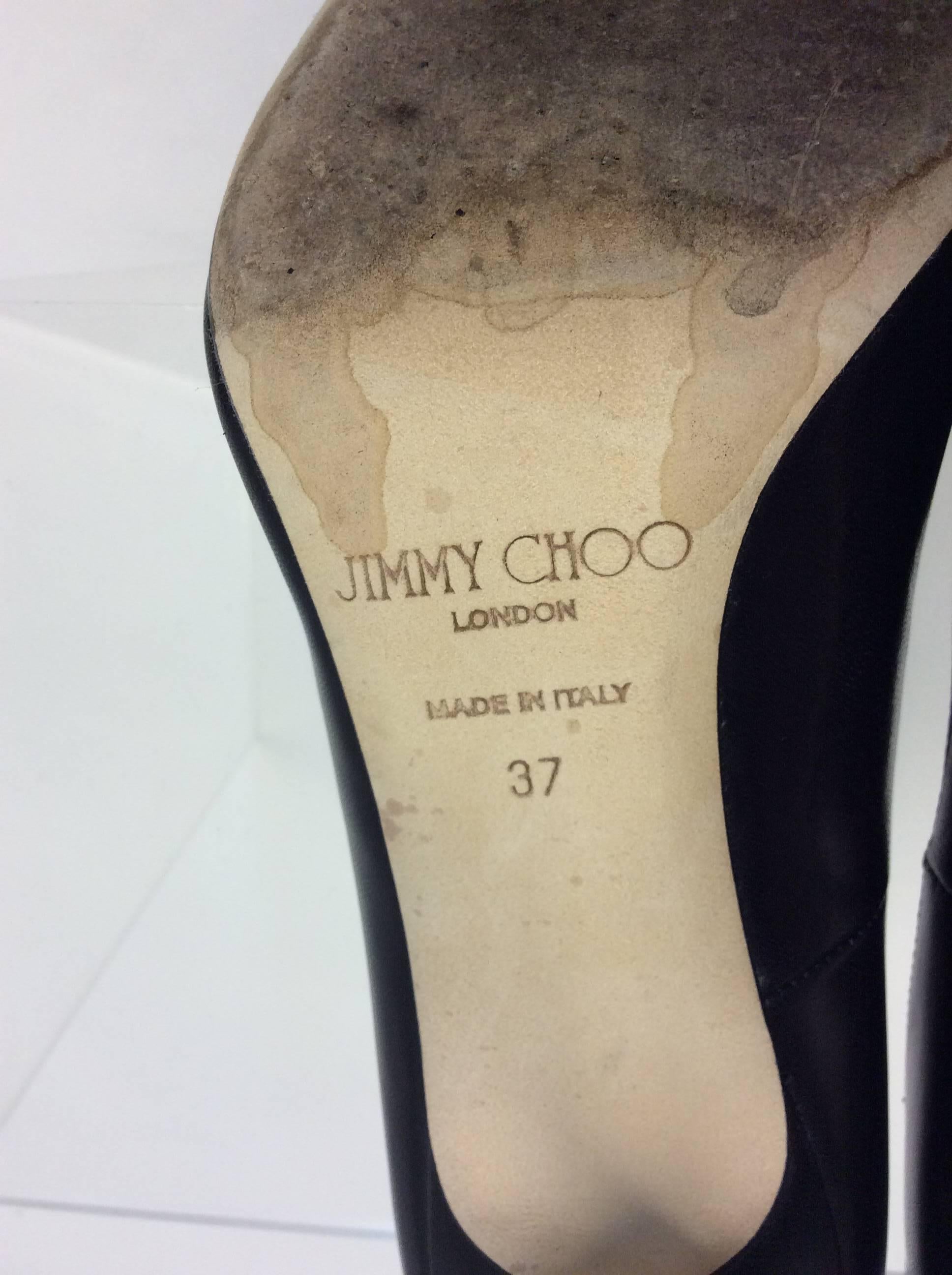 Jimmy Choo Black Leather Heels For Sale 2