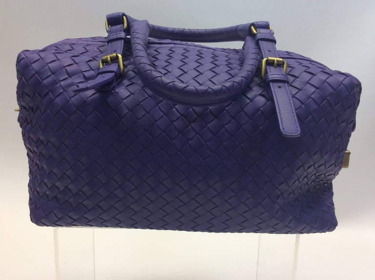 Bottega Veneta Purple Woven Leather Handbag For Sale at 1stDibs