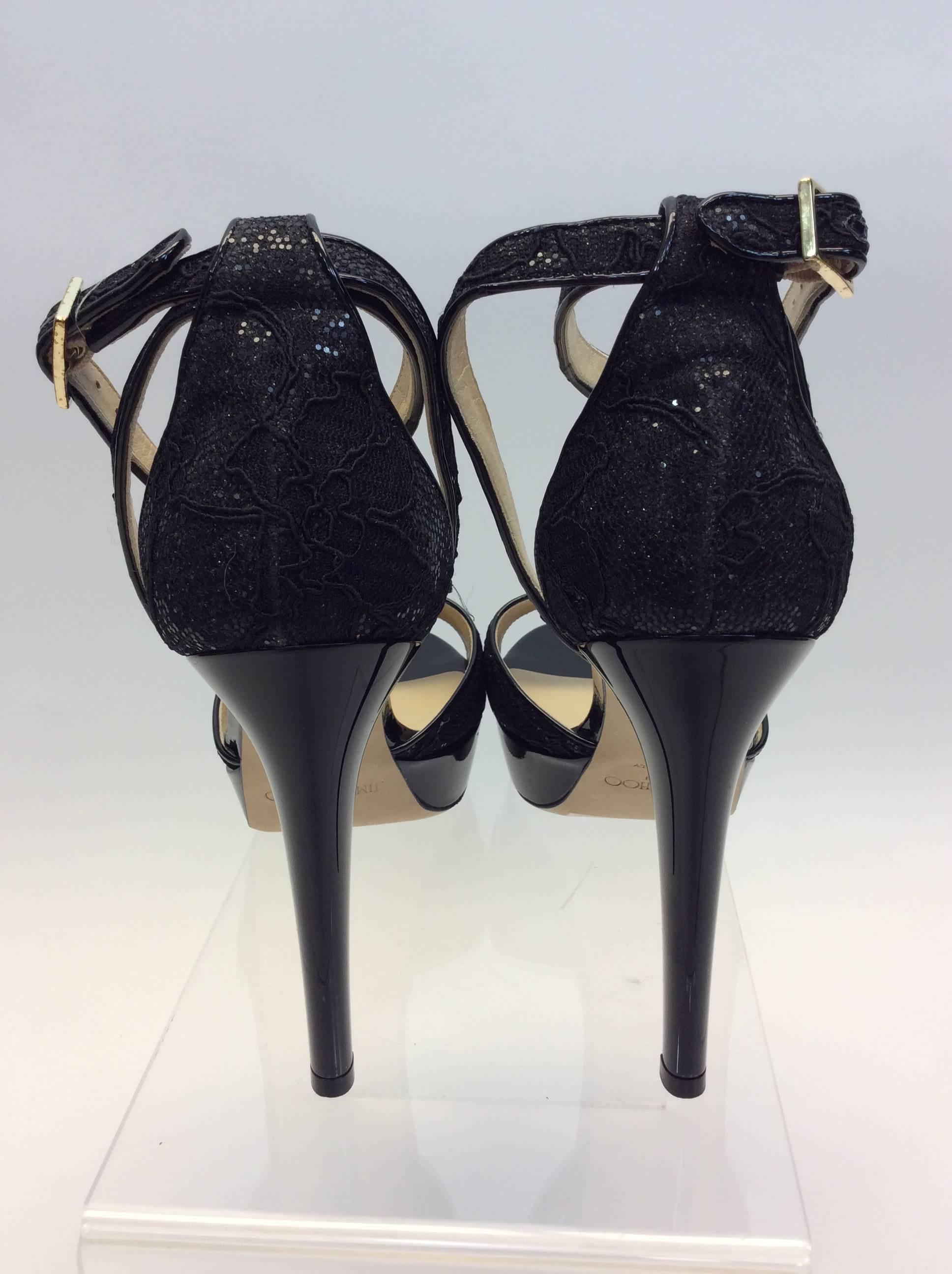 Jimmy Choo Black Formal Sandal In Excellent Condition For Sale In Narberth, PA