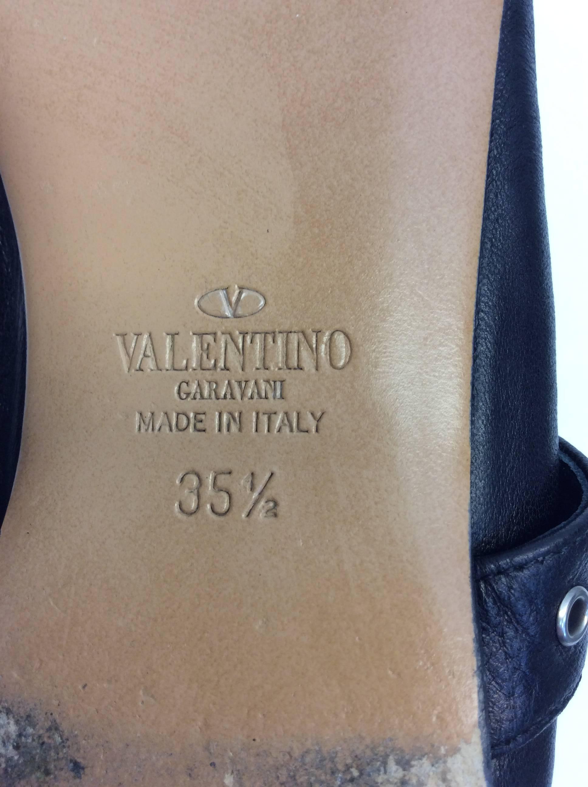 Valentino Black Leather Flats For Sale 3