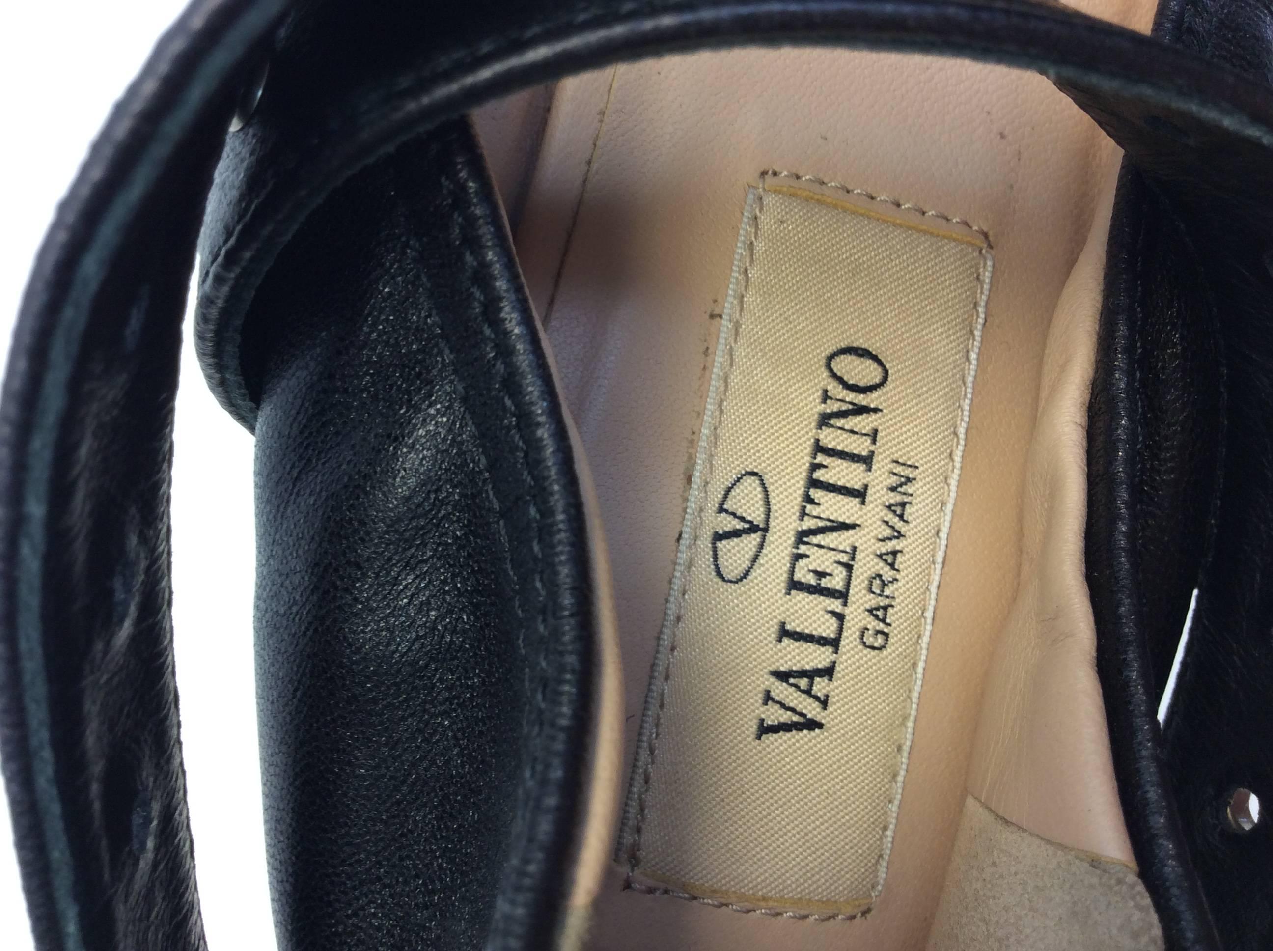 Valentino Black Leather Flats For Sale 2