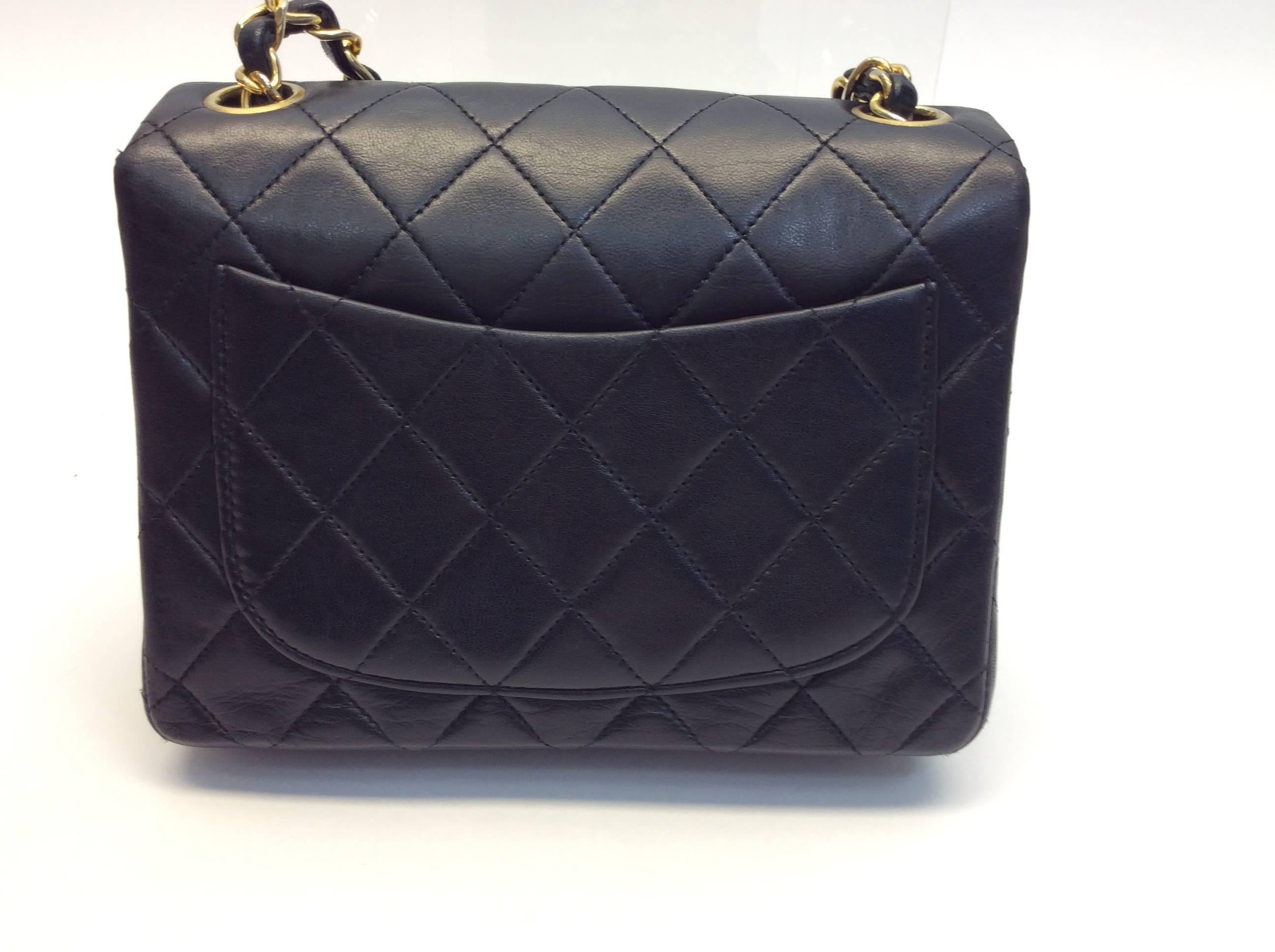 Women's Chanel Black Leather Mini Flap Purse For Sale