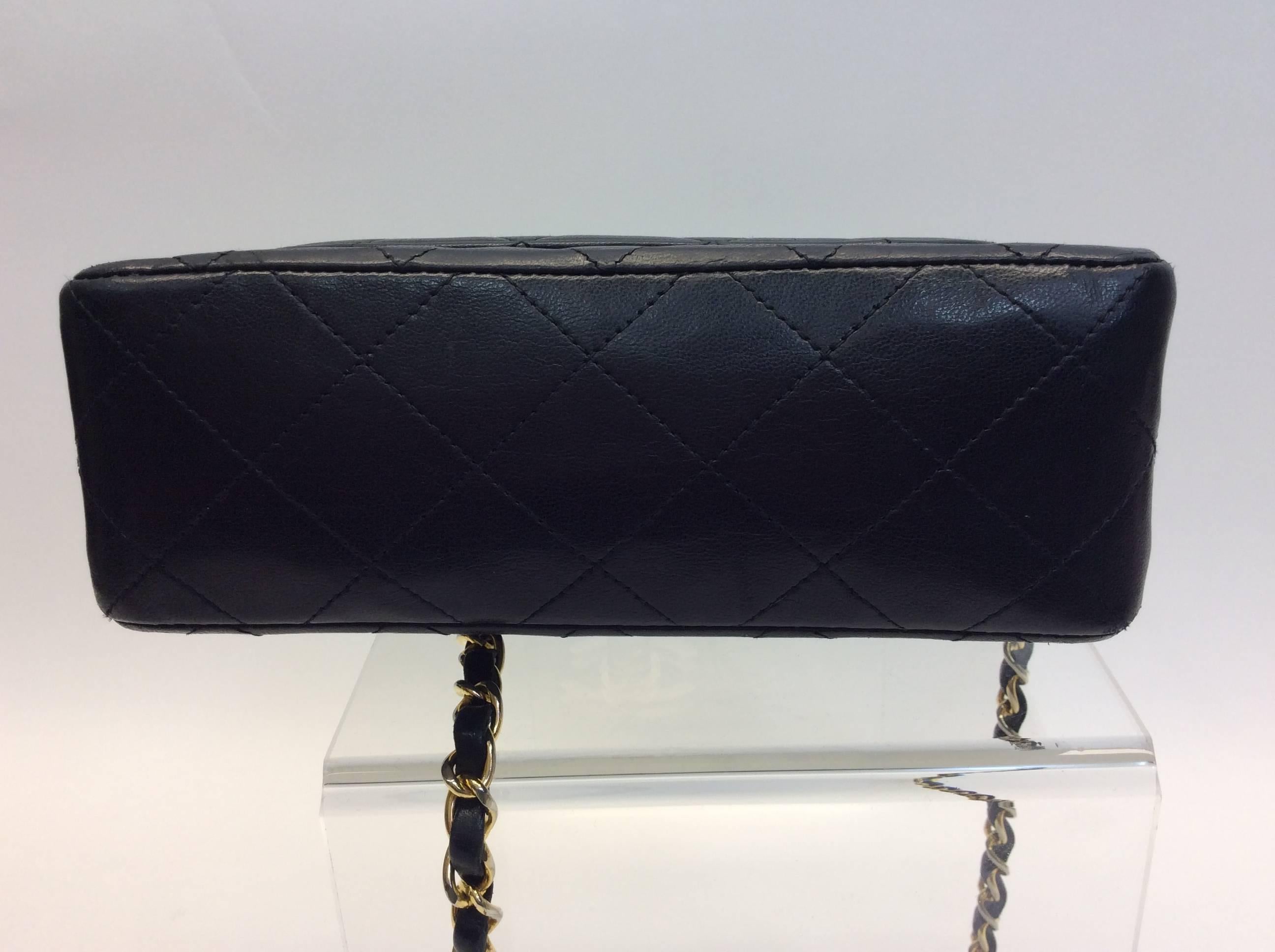 Chanel Black Leather Mini Flap Purse For Sale 2