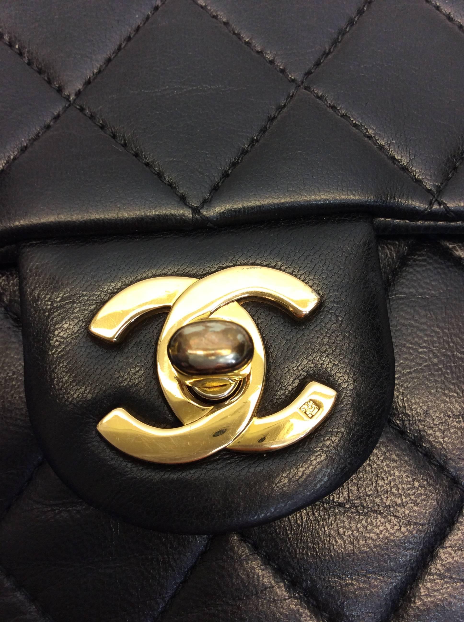 Chanel Black Leather Mini Flap Purse For Sale 3