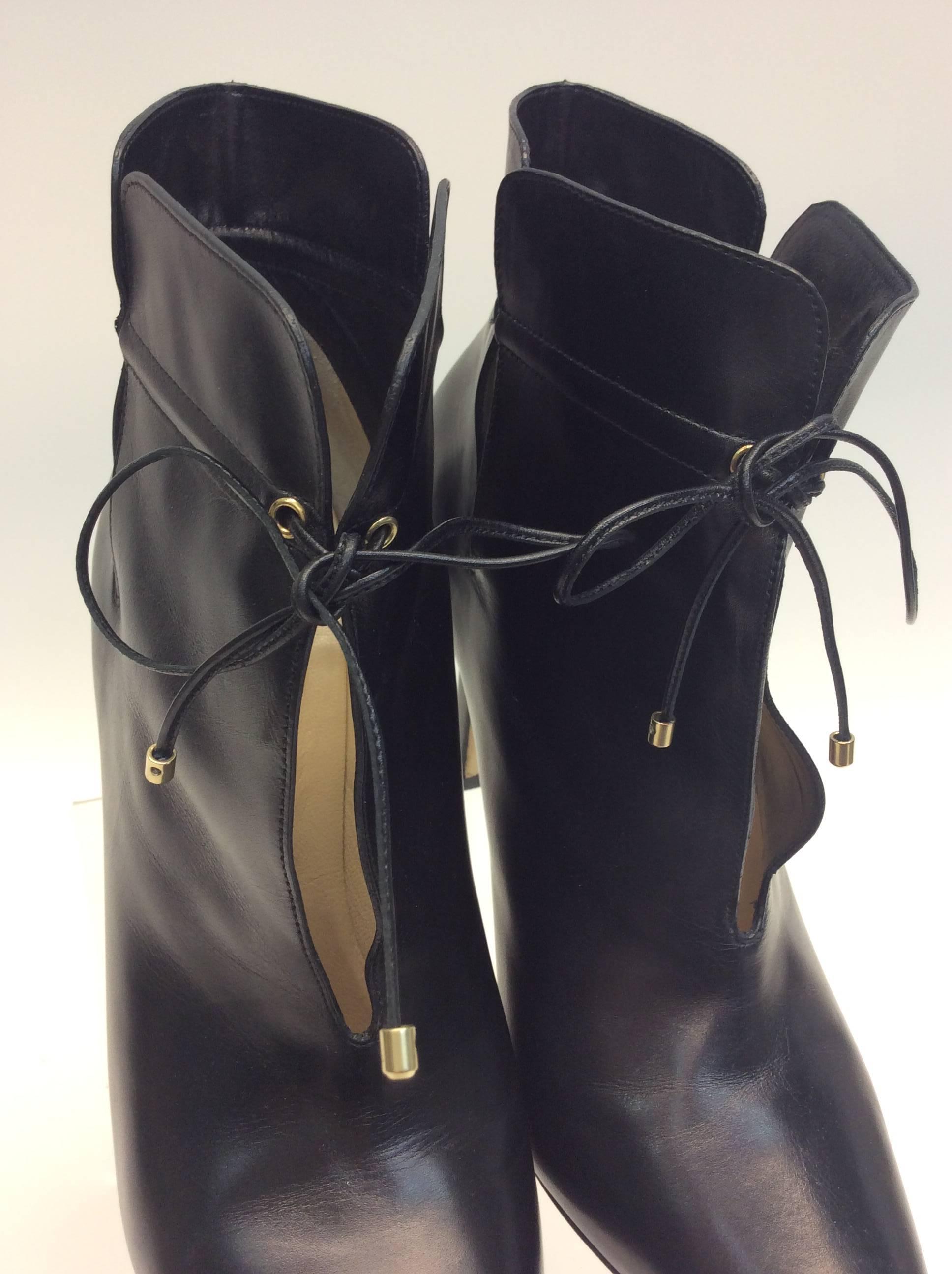 Jimmy Choo Black Leather Bootie For Sale 2
