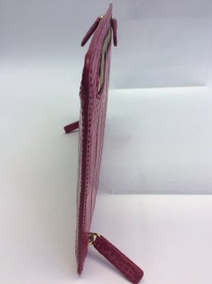 Smythson Fuschia Alligator Clutch