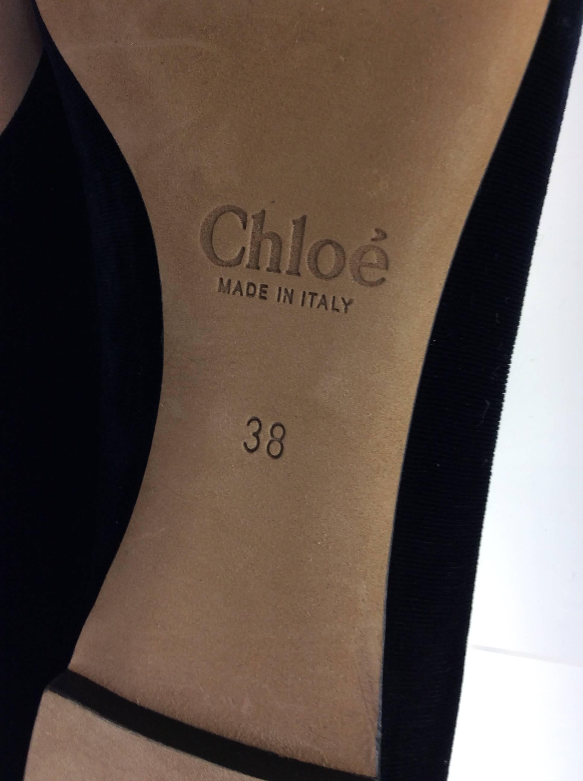 Chloe Black Velvet Flat For Sale 4