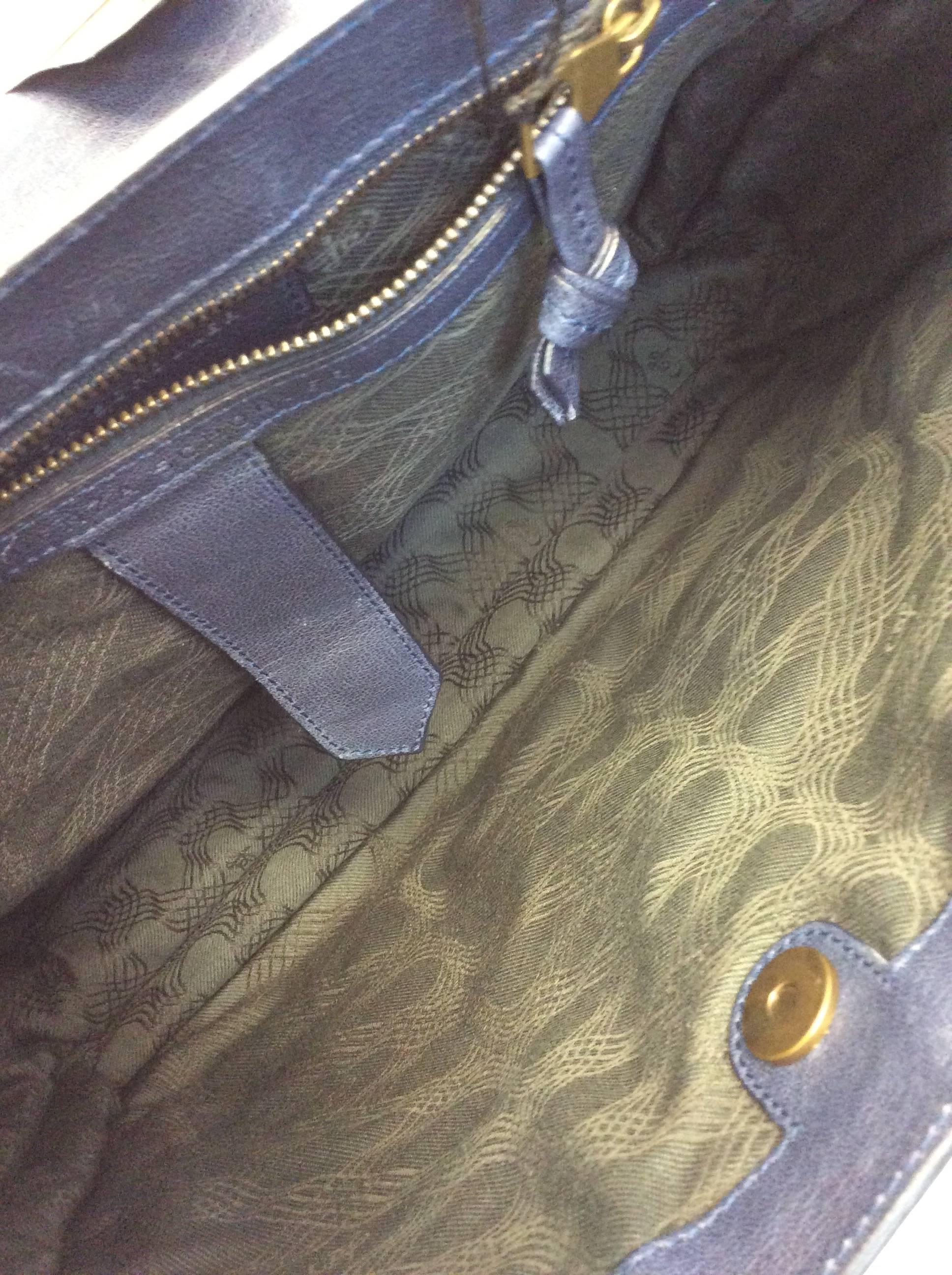 Women's Proenza Schouler Navy Blue Leather Messenger Bag NWT For Sale