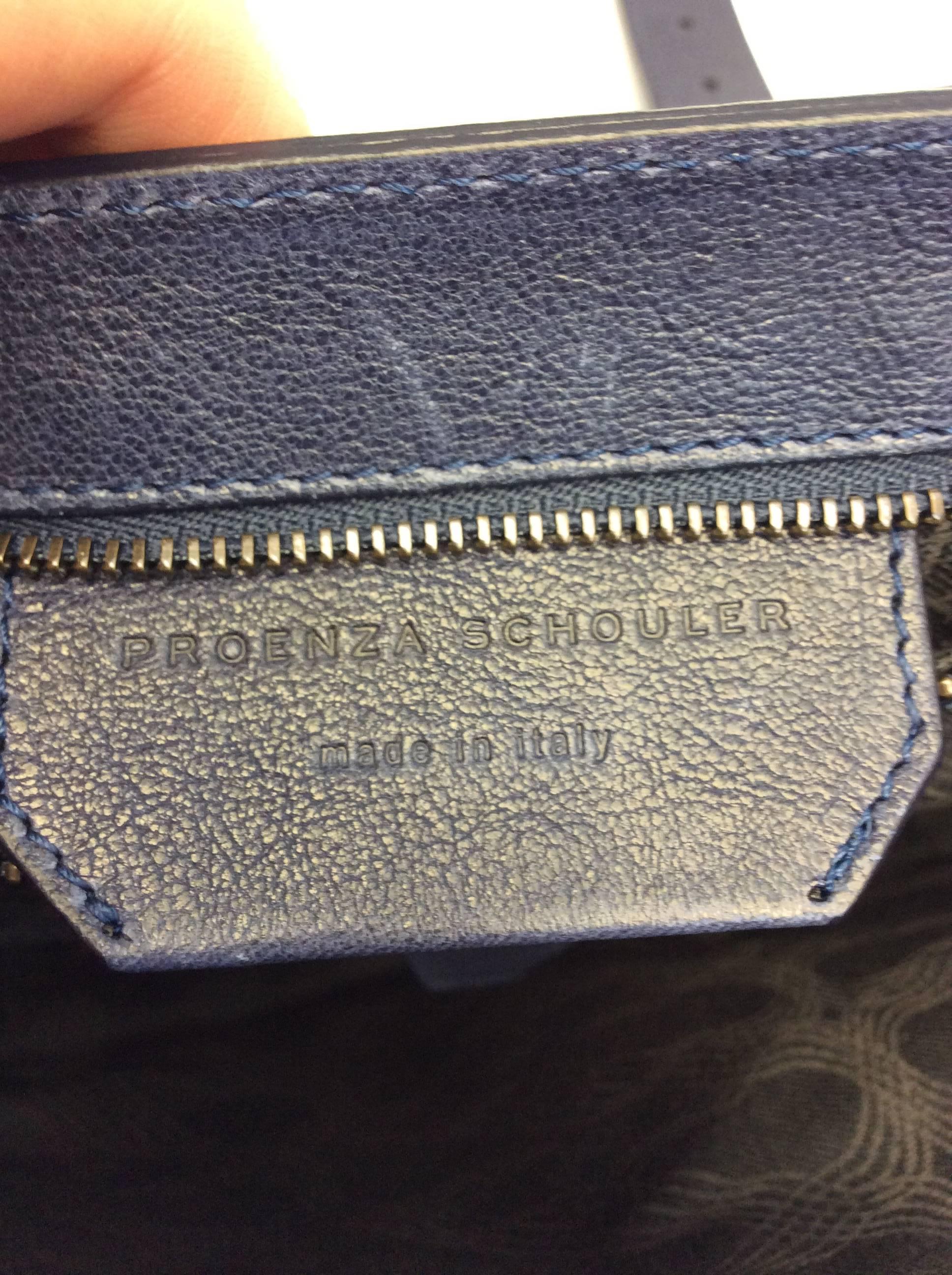 Proenza Schouler Navy Blue Leather Messenger Bag NWT For Sale 2