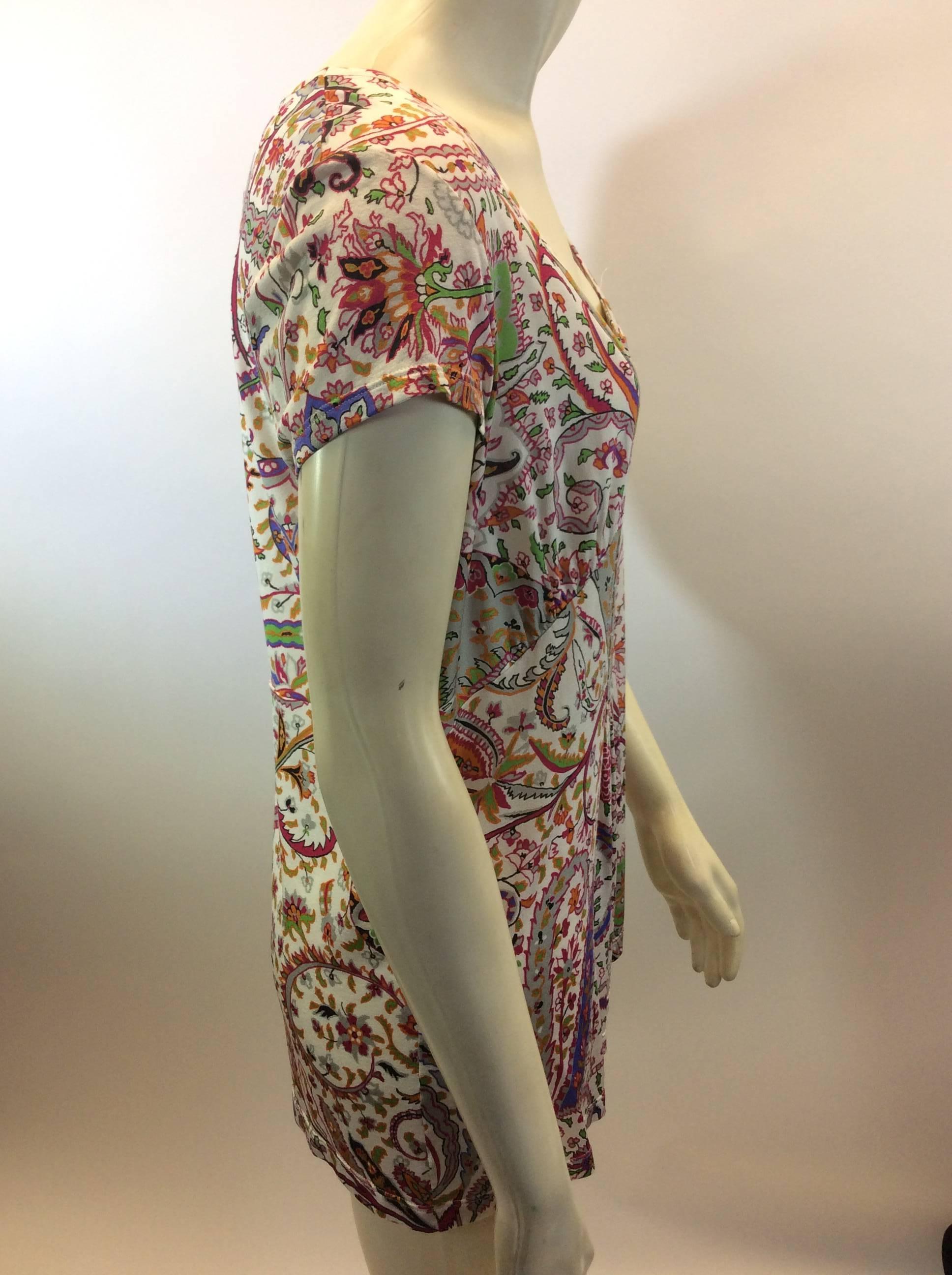 Etro Floral Print Pleated Blouse In Excellent Condition For Sale In Narberth, PA