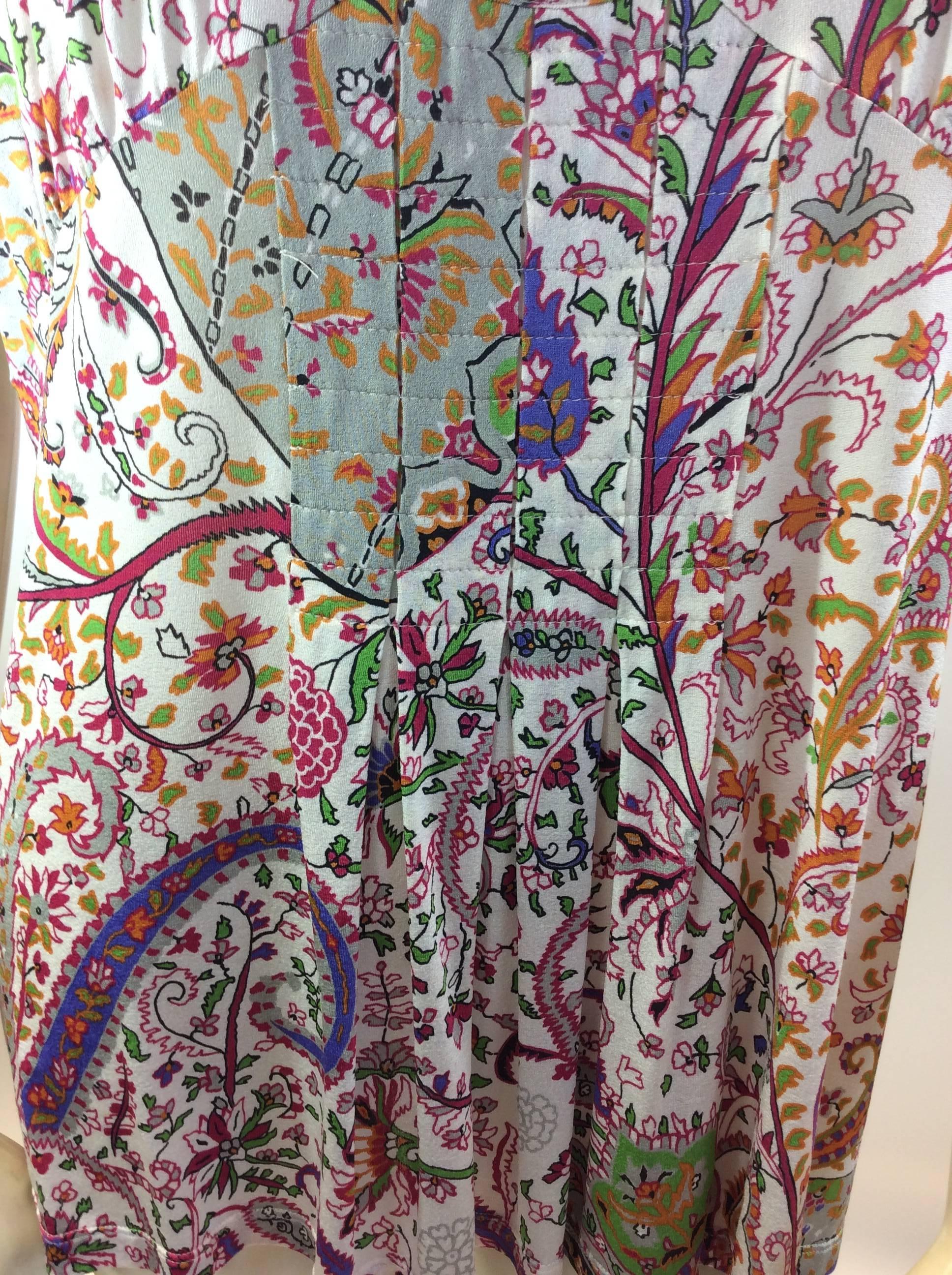 Etro Floral Print Pleated Blouse For Sale 1