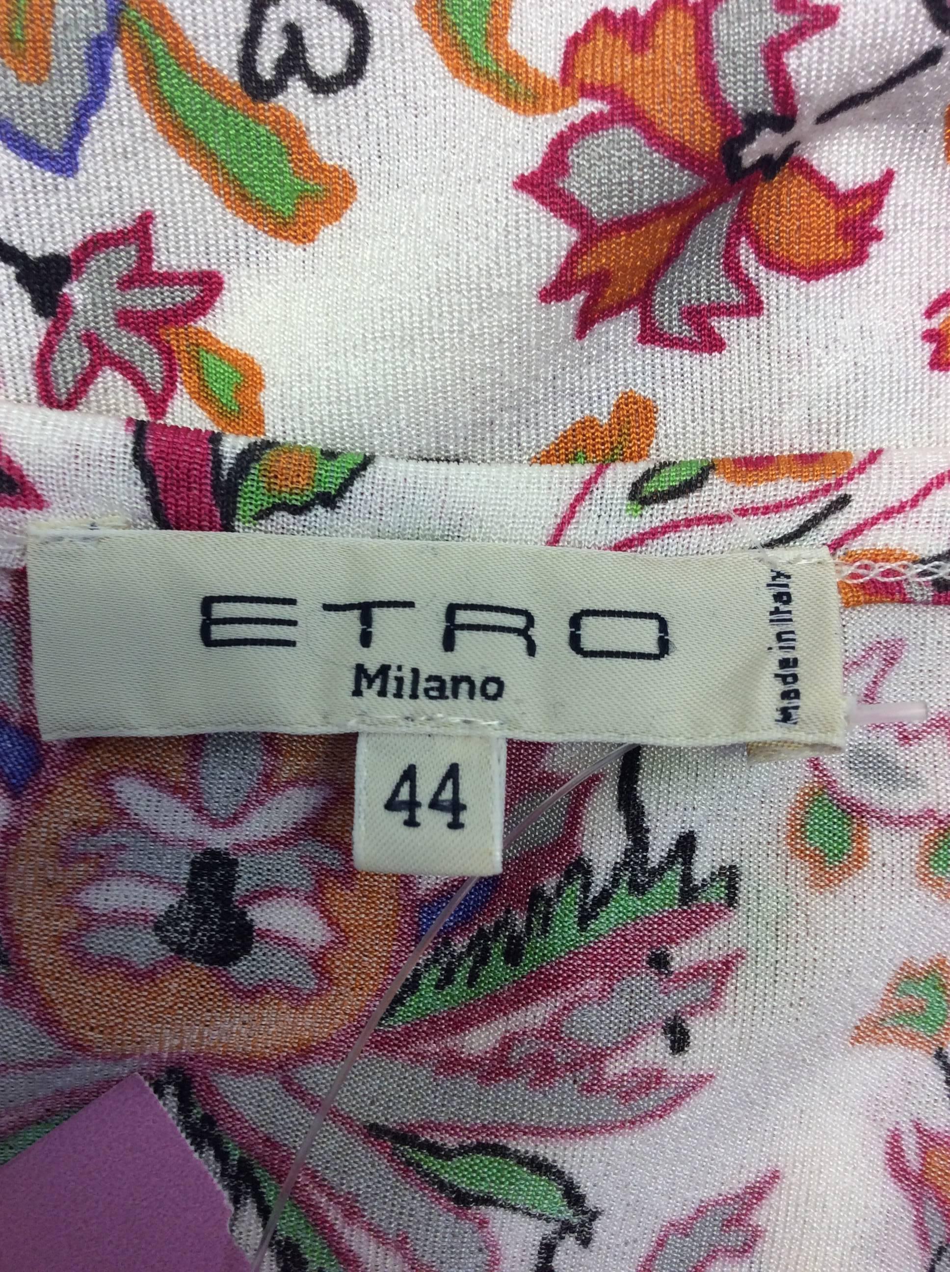 Etro Floral Print Pleated Blouse For Sale 2