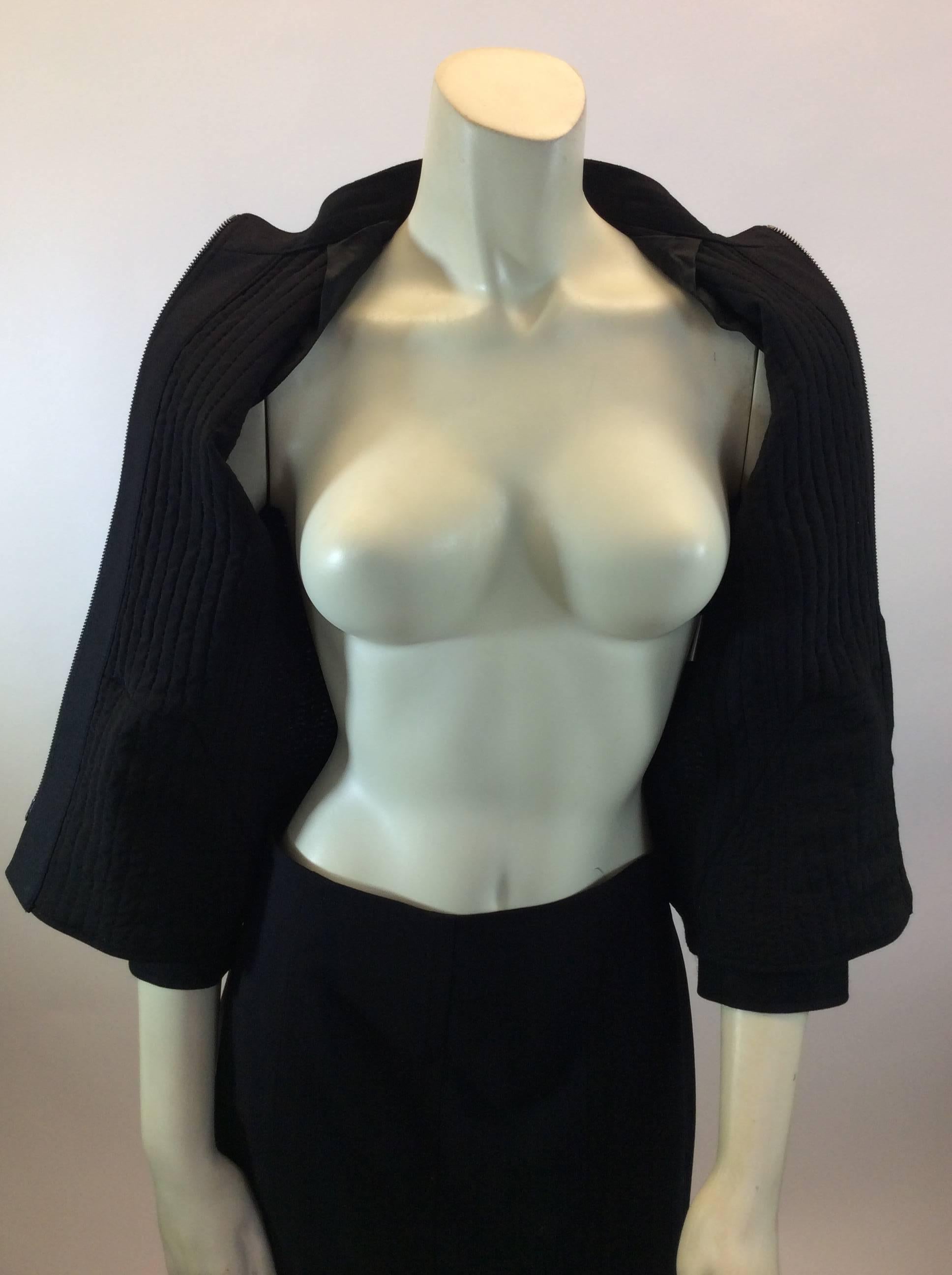 Women's Akris Black Wool Two Piece Skirt Suit  For Sale