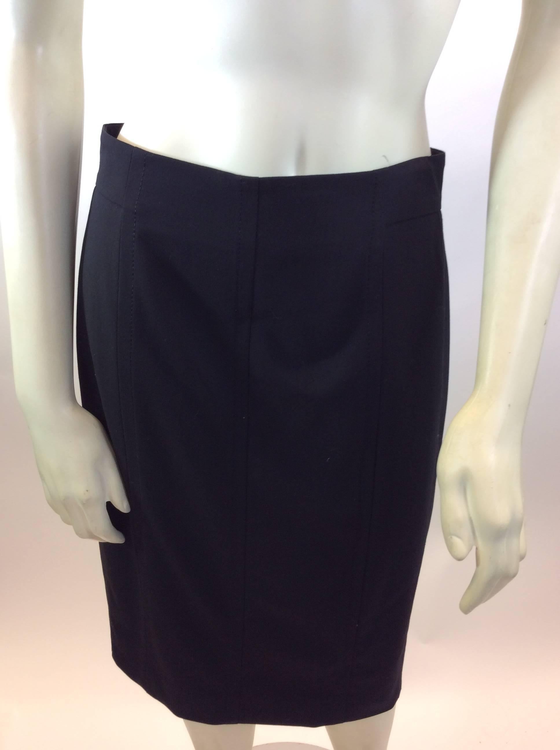 Akris Black Wool Two Piece Skirt Suit  For Sale 1
