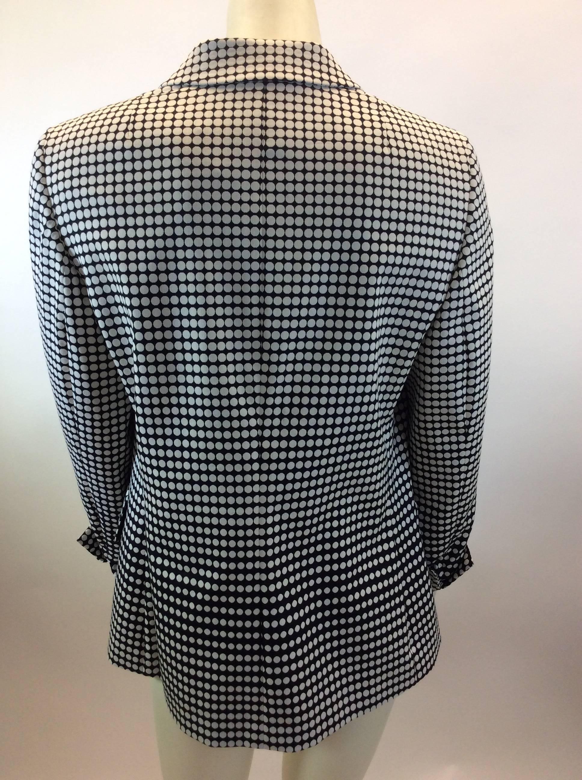 Akris Black and White Polka Dot Jacket In Excellent Condition For Sale In Narberth, PA