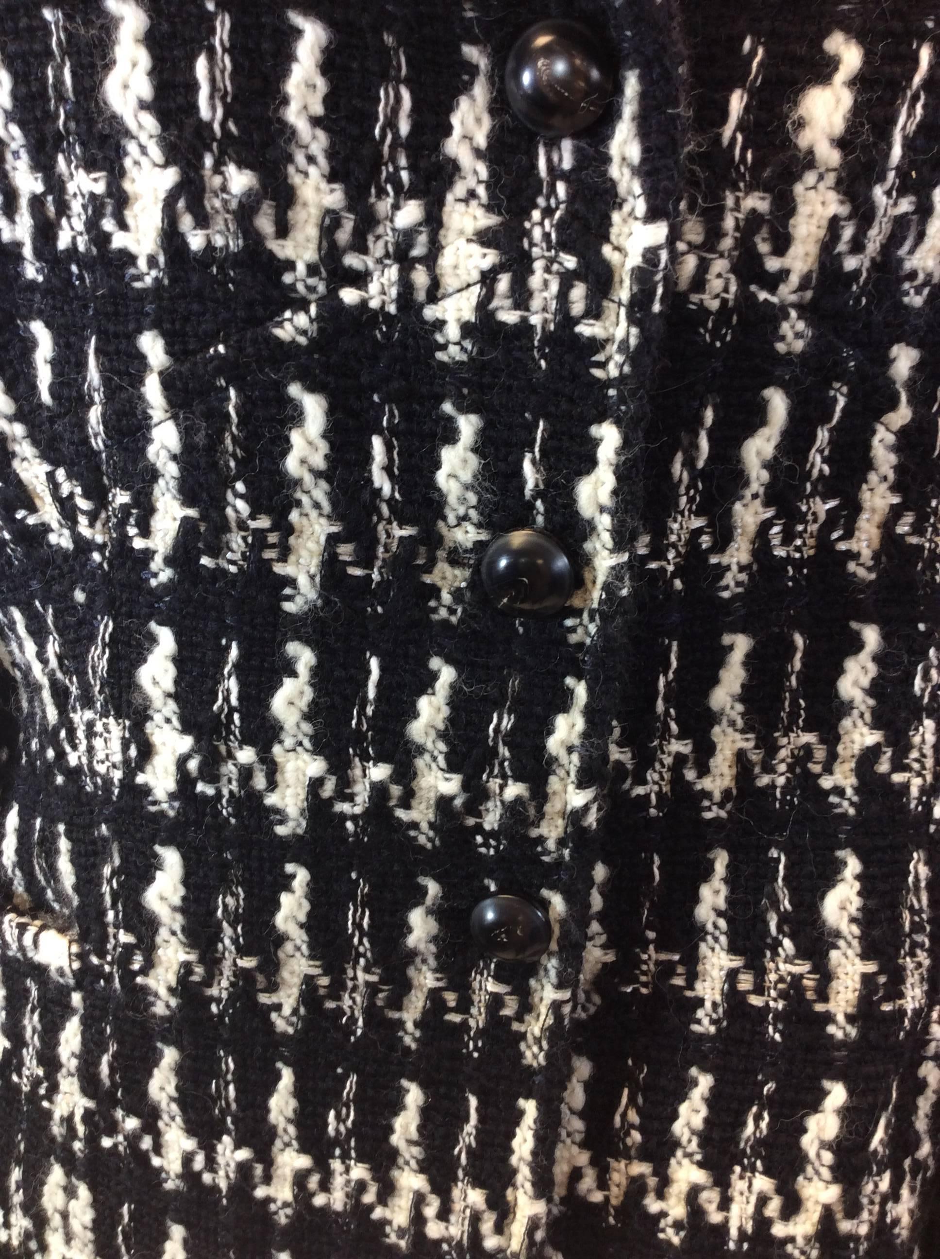 Valentino Black and White Wool Jacket For Sale 2