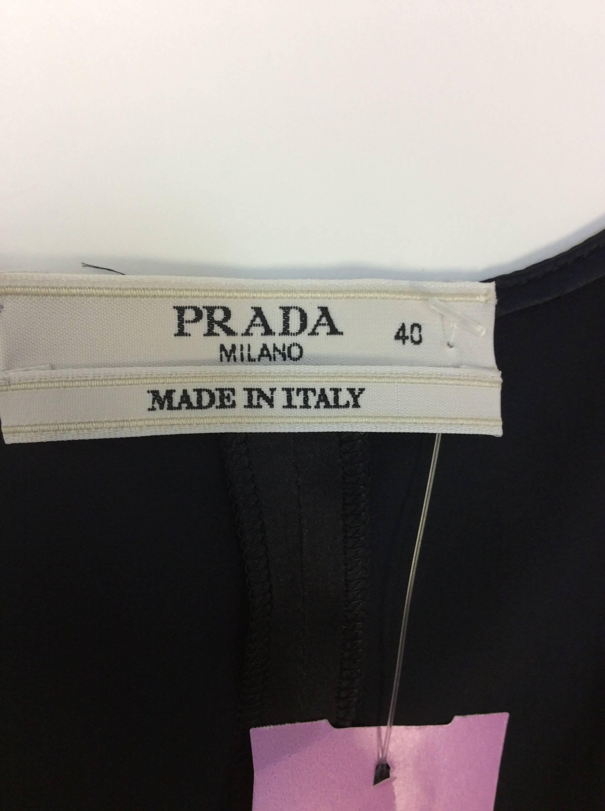 Prada Black Silk Dress For Sale 2