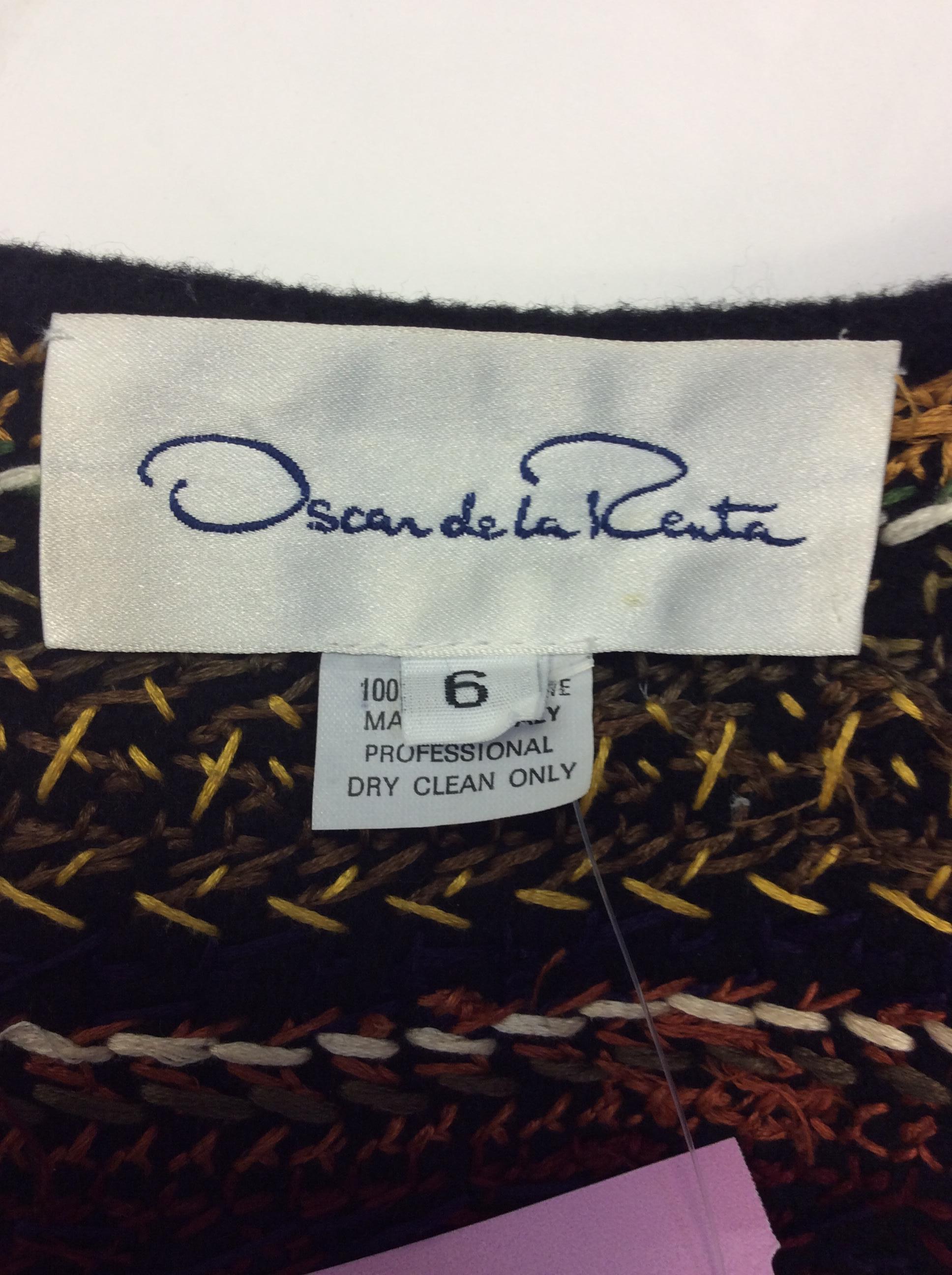 Oscar de la Renta Black Cashmere Beaded Jacket For Sale 5