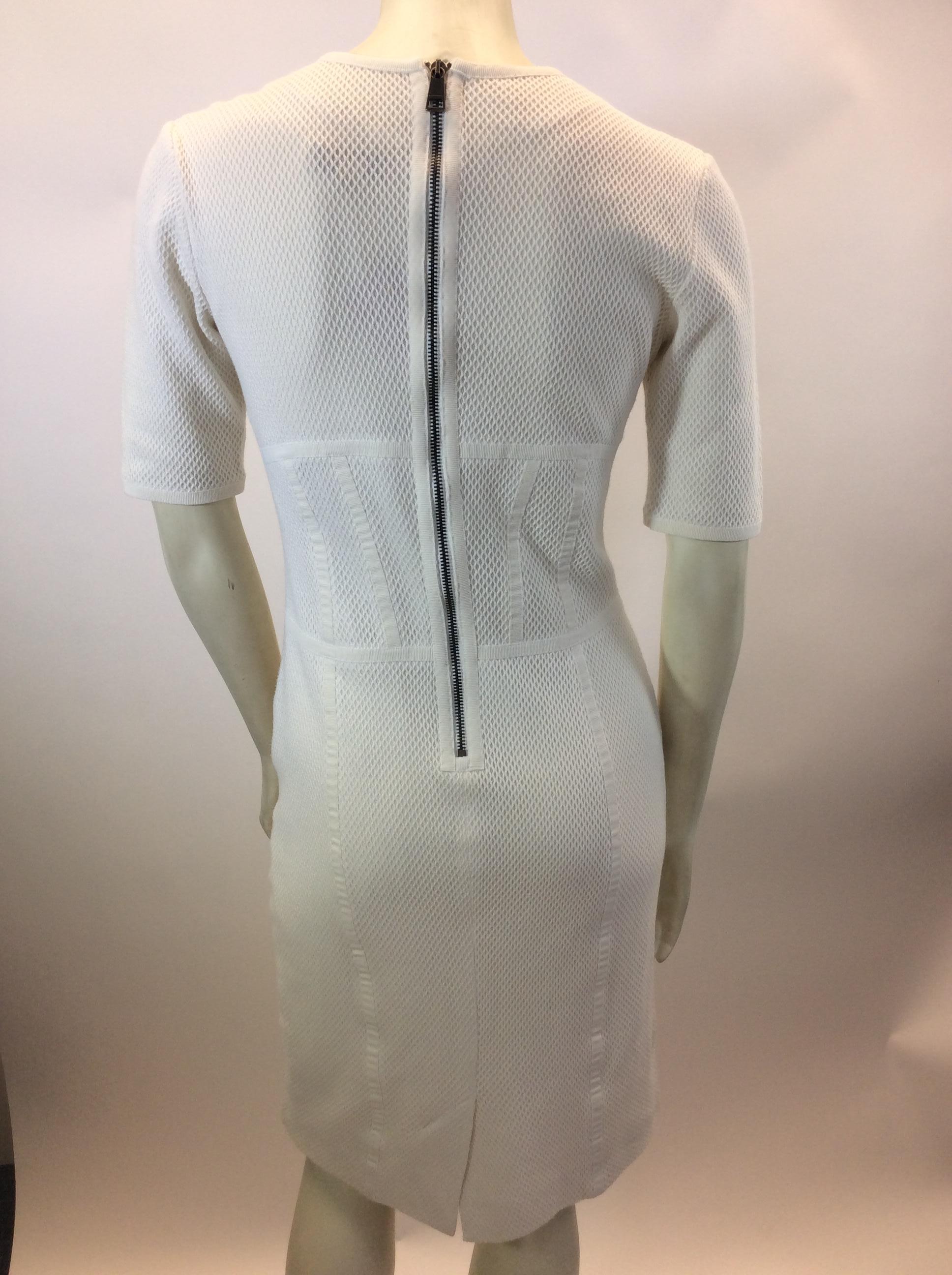 Gray Burberry White Cotton Dress For Sale