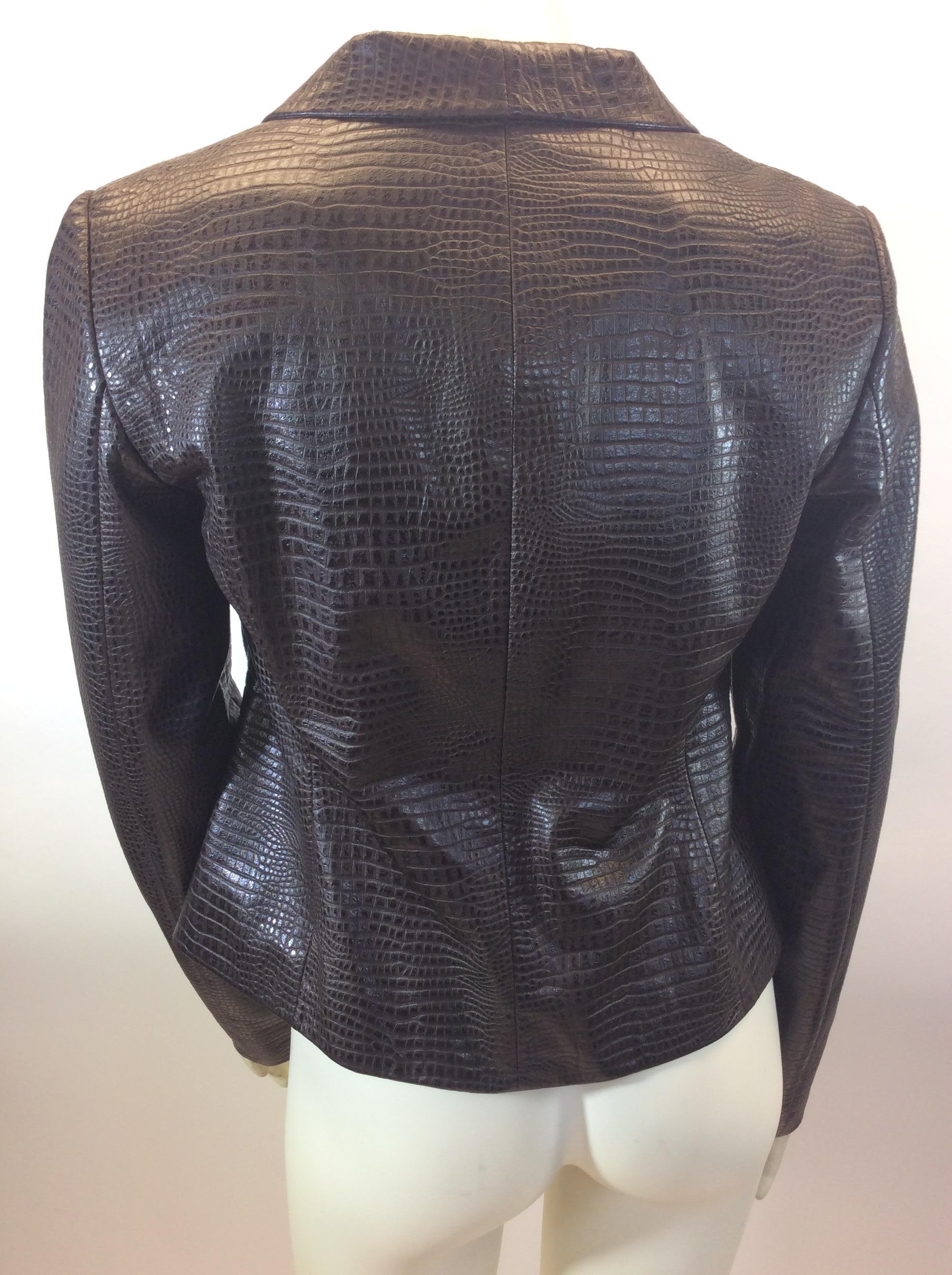 Black Armani Brown Lamb Skin Leather Jacket For Sale