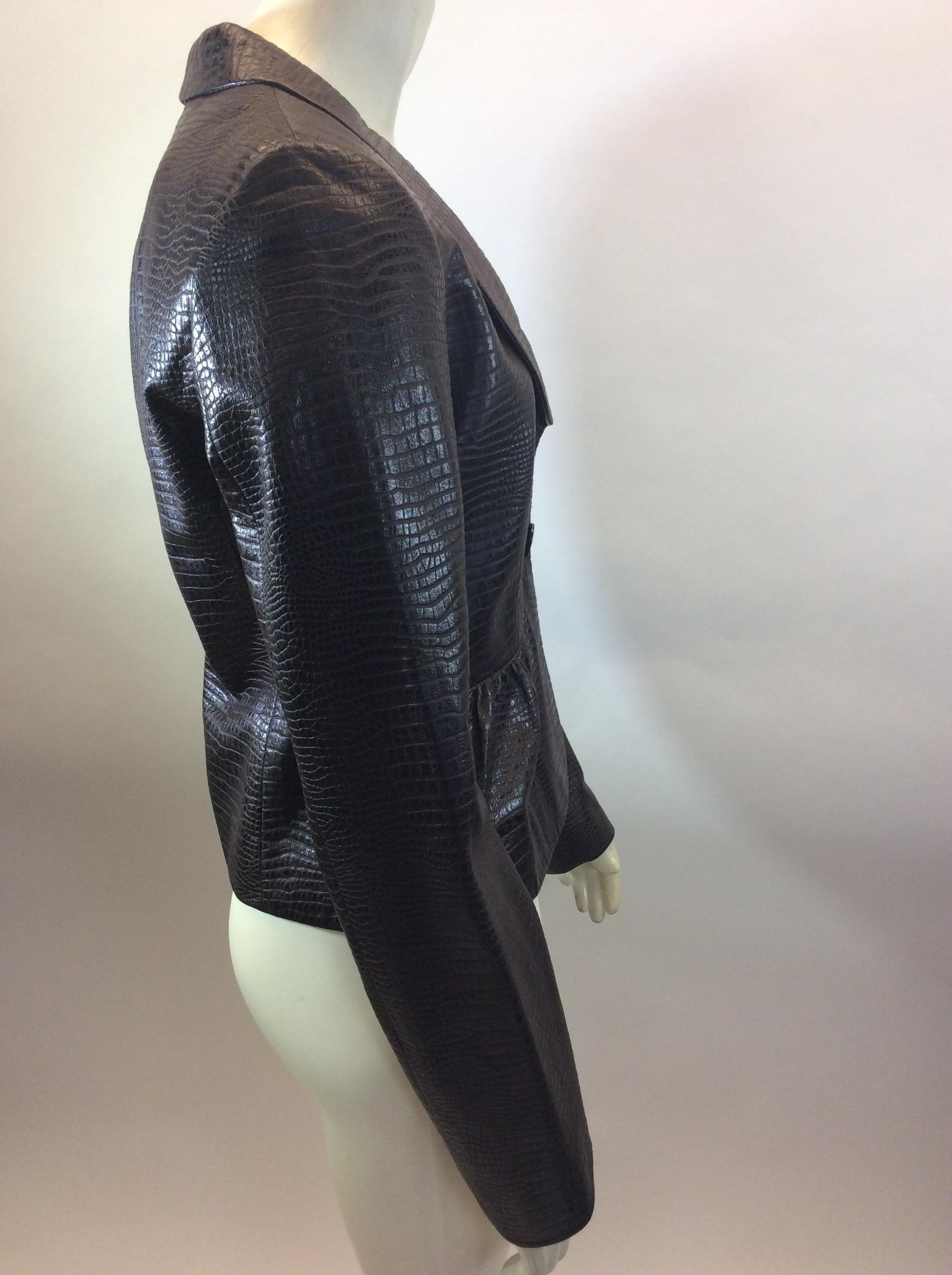 Armani Brown Lamb Skin Leather Jacket In Excellent Condition For Sale In Narberth, PA