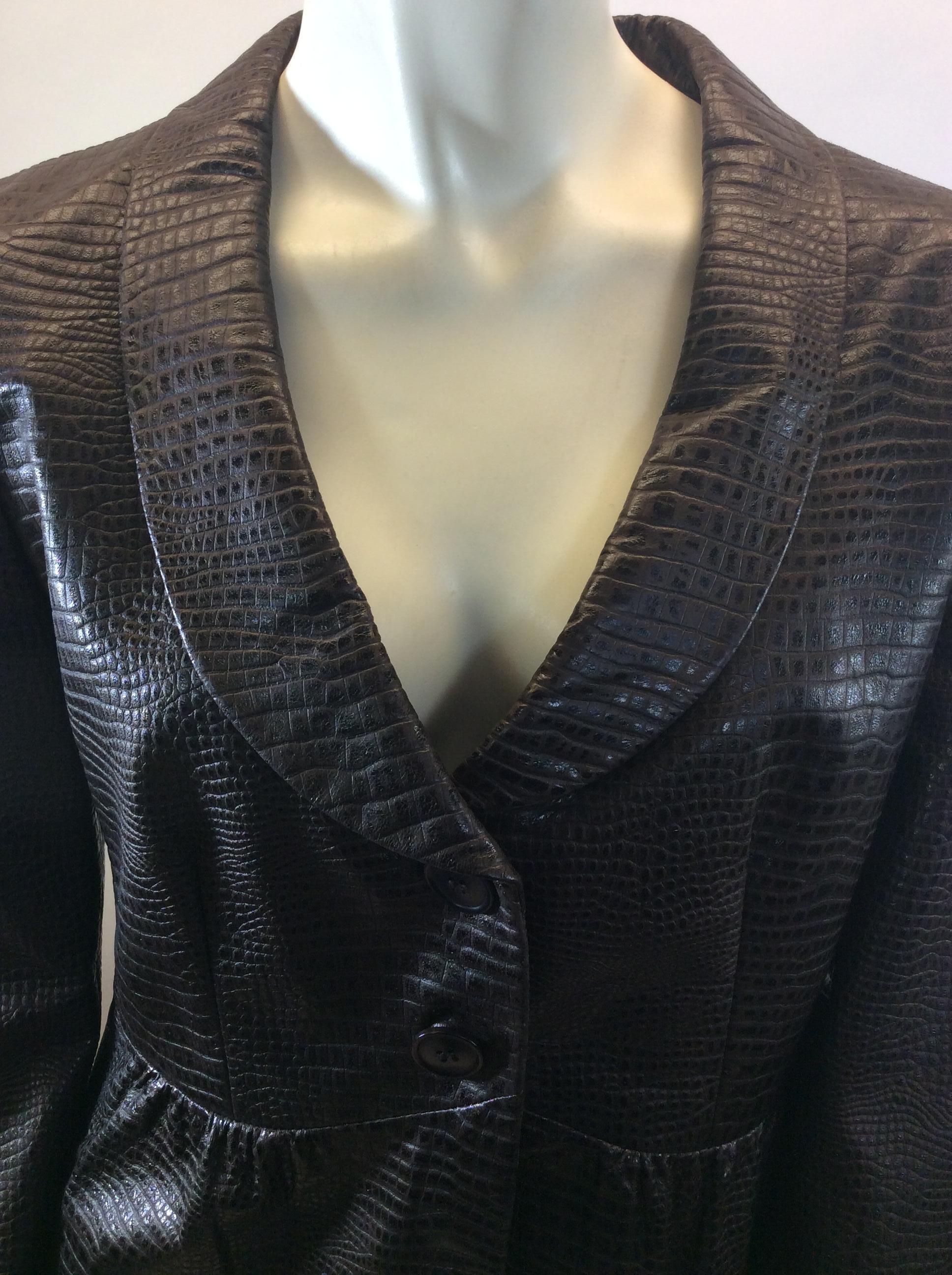 Women's Armani Brown Lamb Skin Leather Jacket For Sale