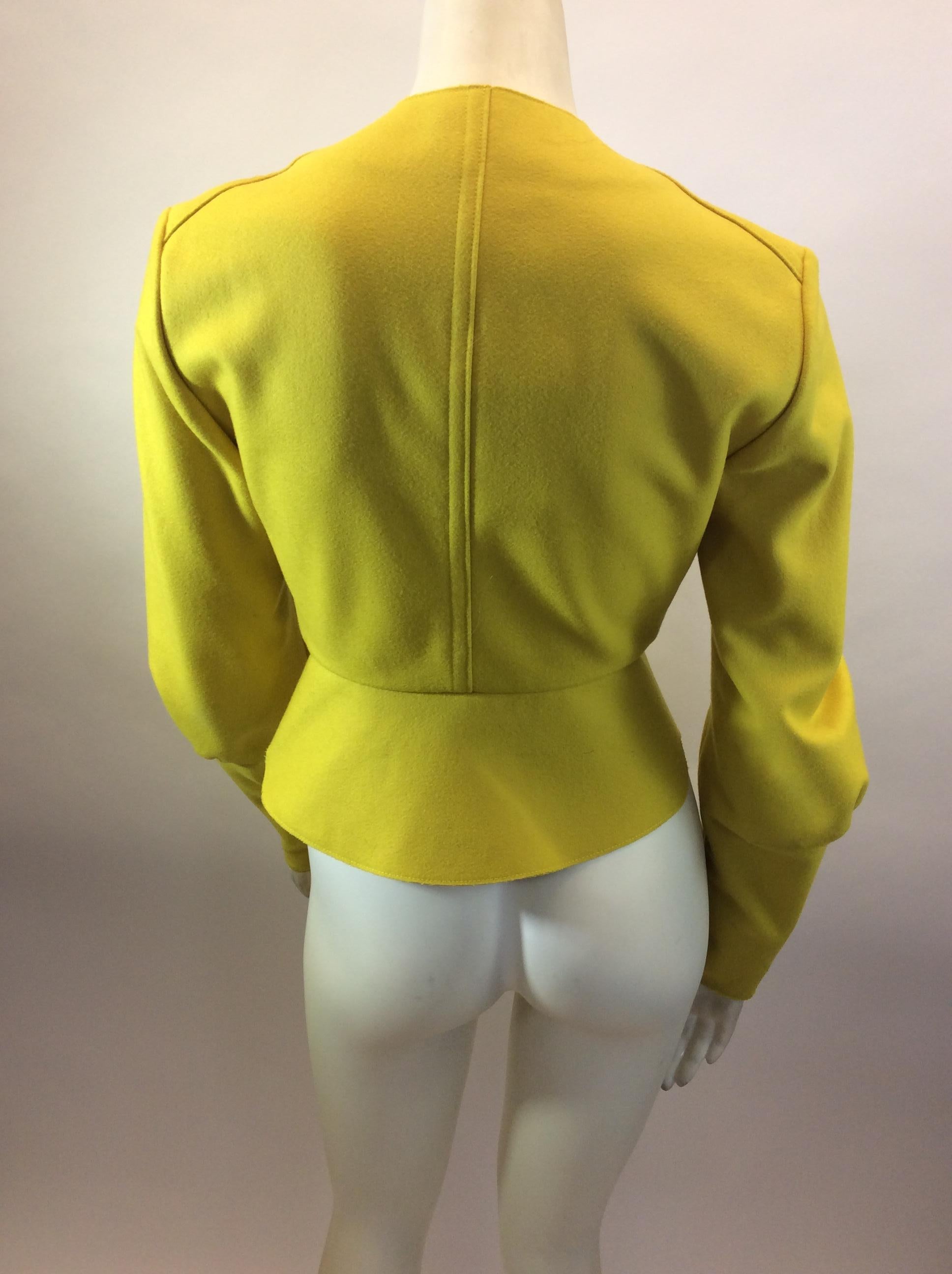 Yves Saint Laurent Yellow Wool Jacket  In New Condition For Sale In Narberth, PA