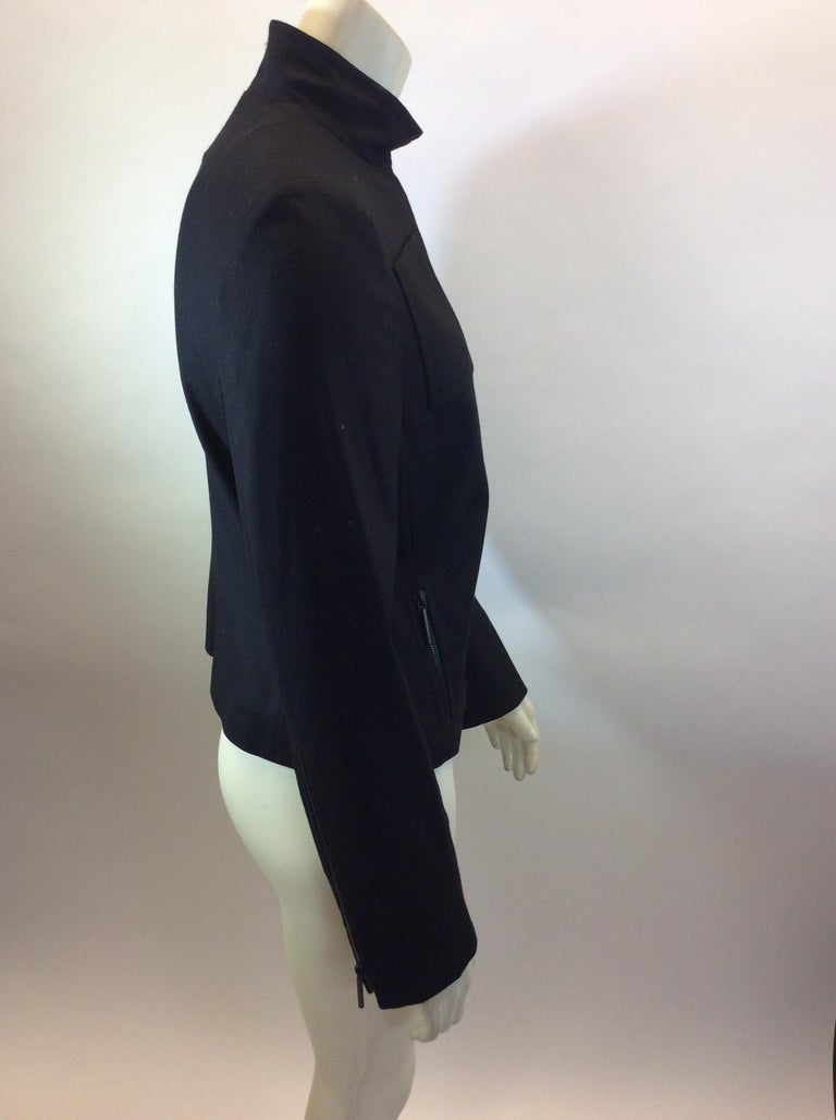 Akris Black Wool Zip Up Jacket For Sale at 1stDibs