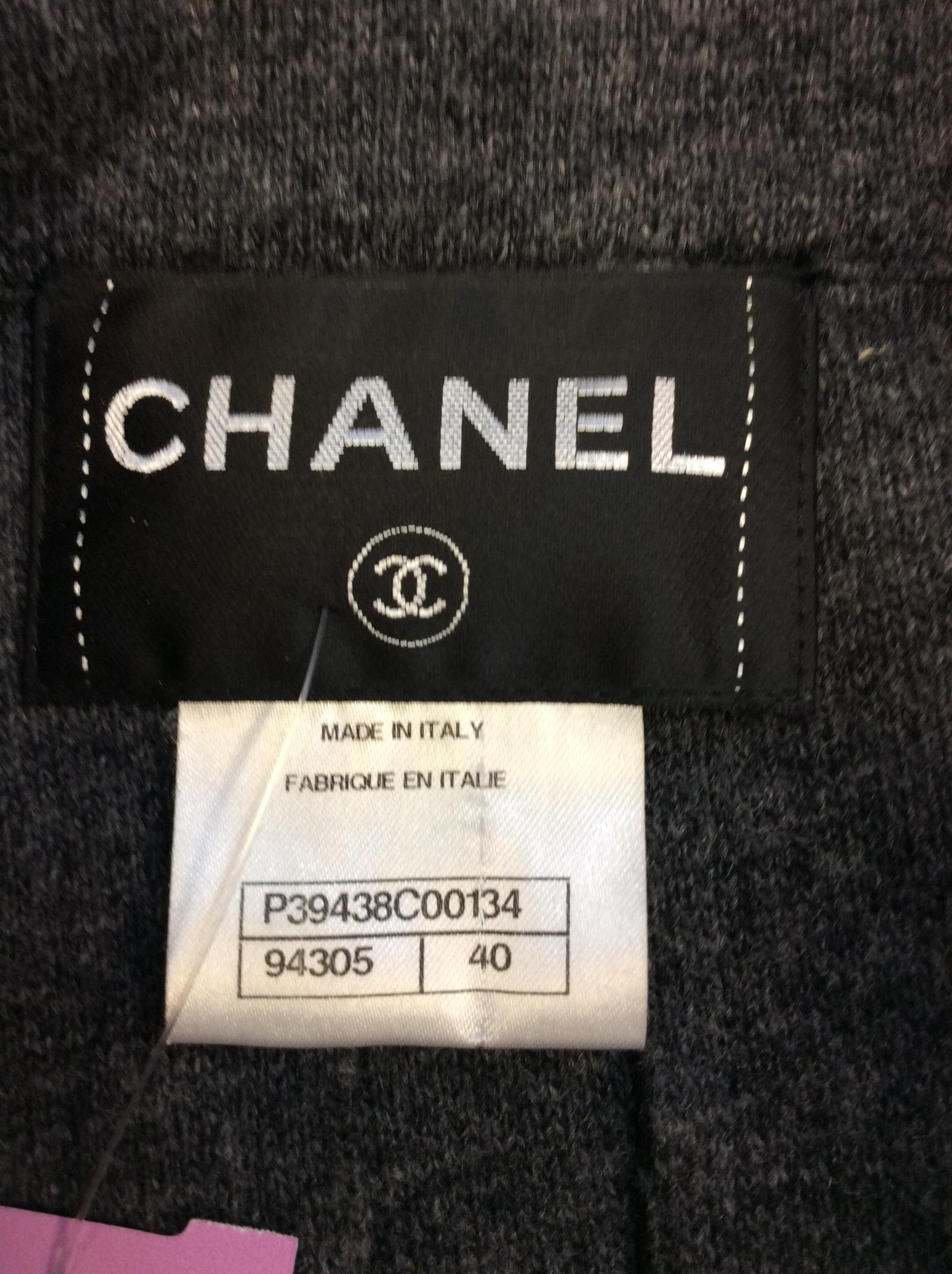 Chanel Black Leather and Wool Coat For Sale 5